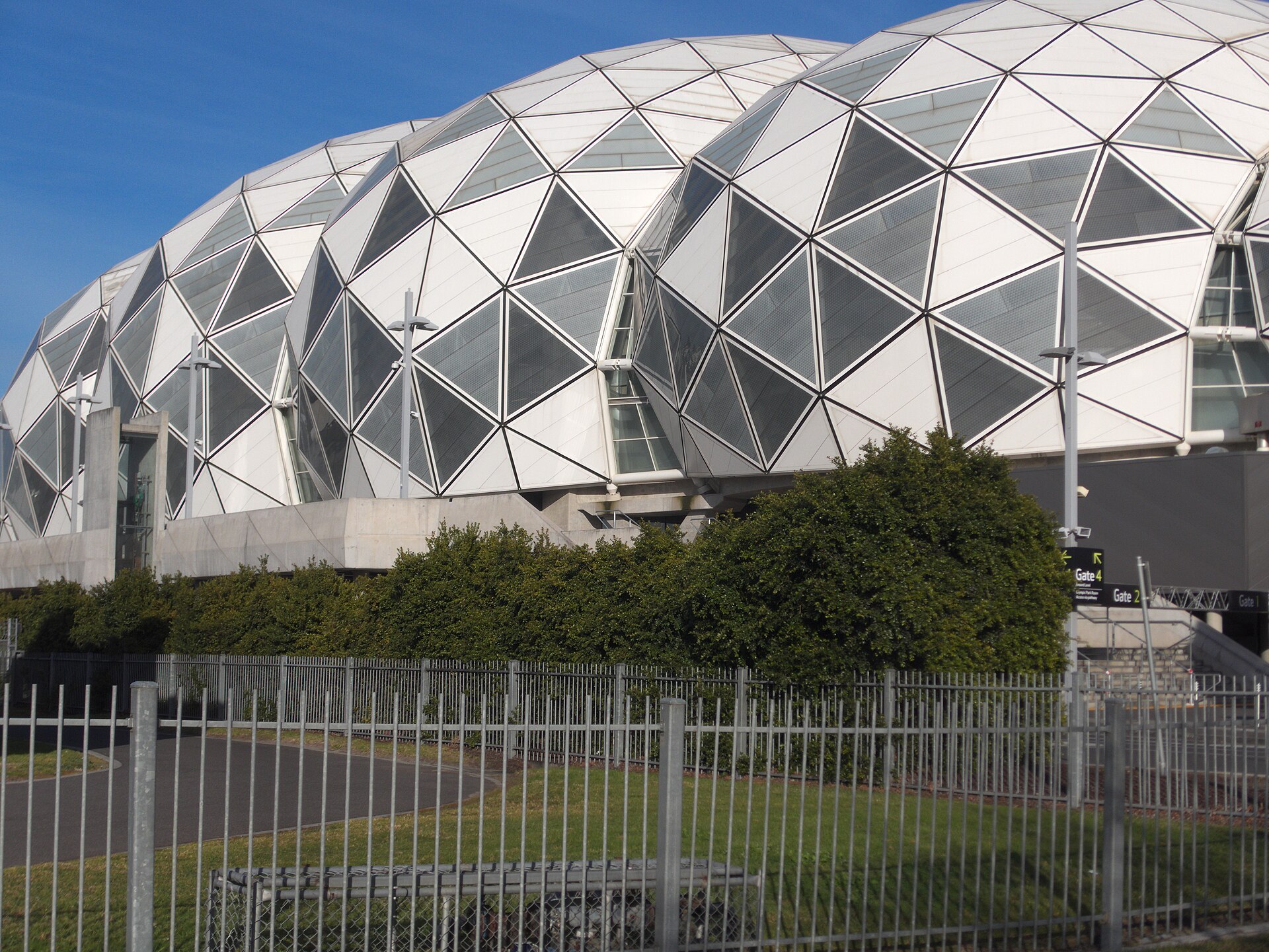 Another view of the exterior of AAMI Park in Melbourne, photographed in 2018