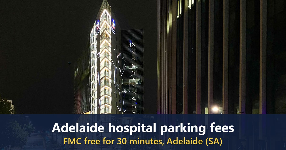 A building in North Terrace's BioMed precinct at night