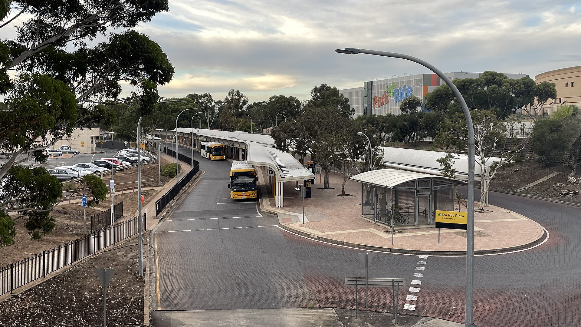 The Adelaide O-Bahn at Tea Tree Plaza Interchange, photographed in March 2026