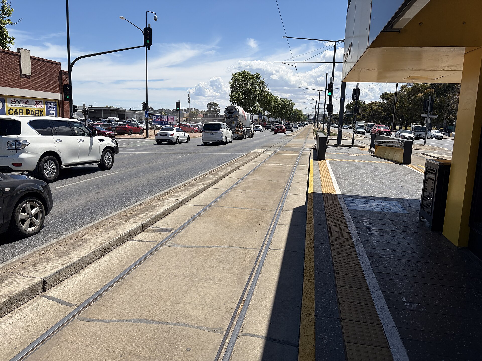Port Road and the tram line in Adelaide, October 2026