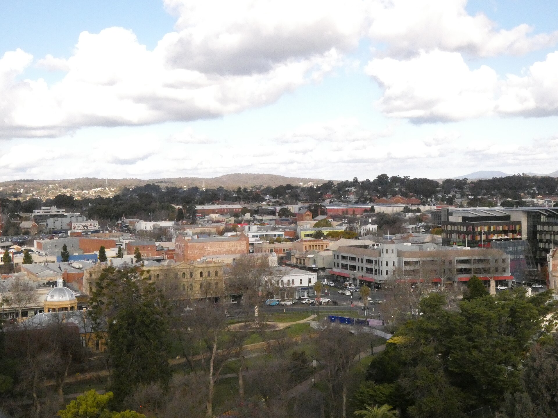Bendigo skyline photographed from the Poppet Head in June 2022