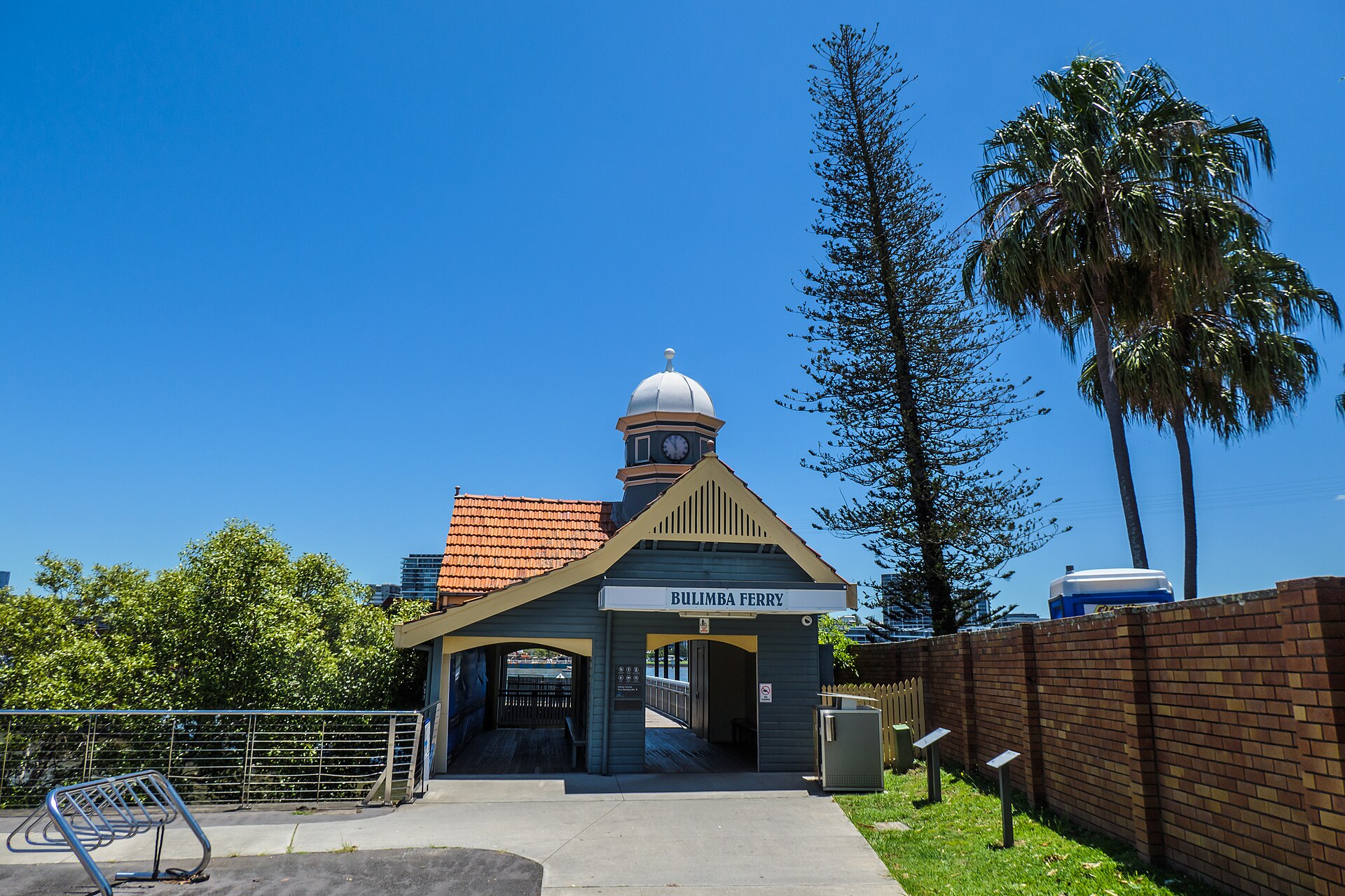 The heritage terminal building at Bulimba Ferry Terminal on Oxford Street, 2024
