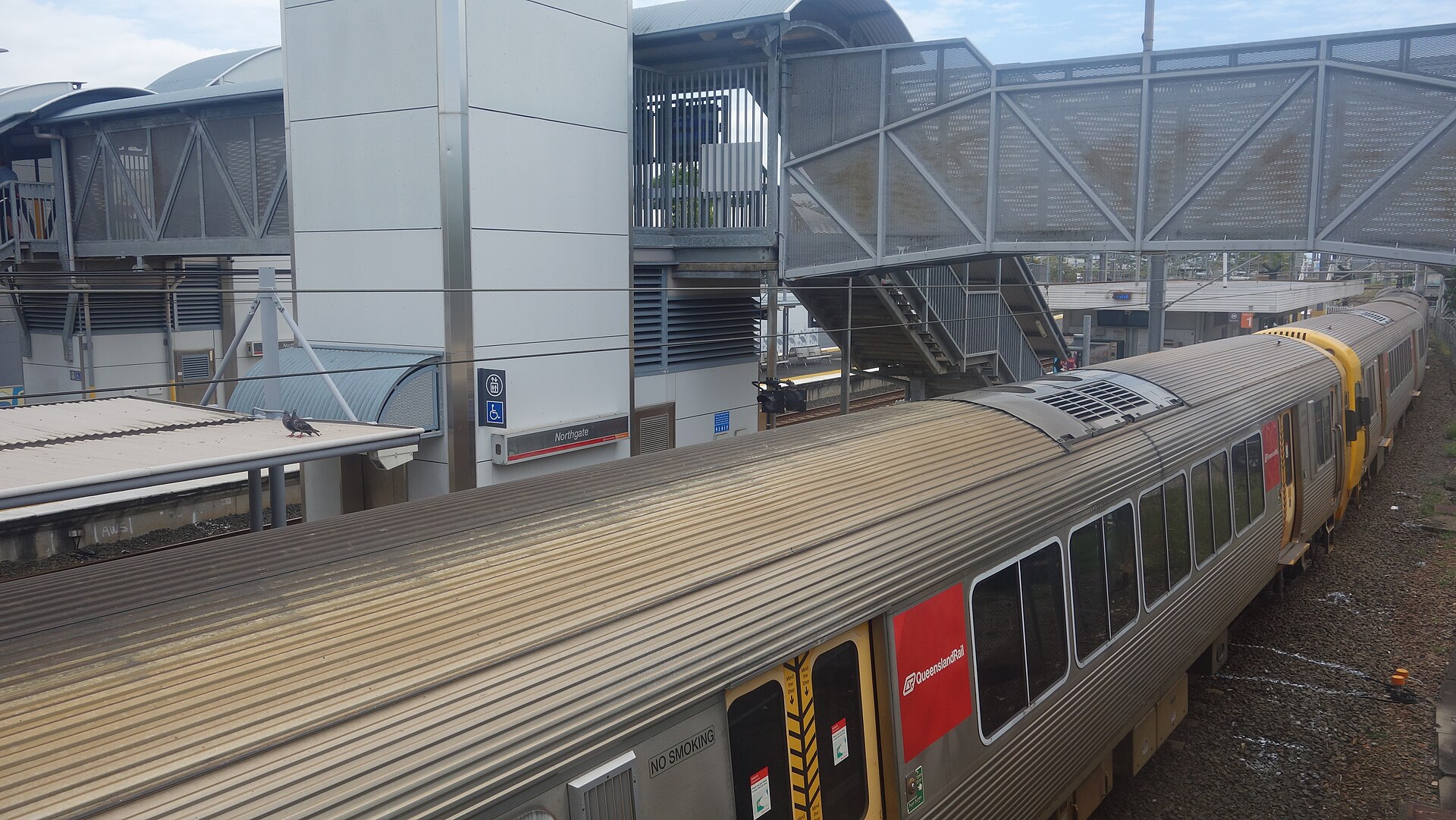 A train arriving at Northgate station in 2023
