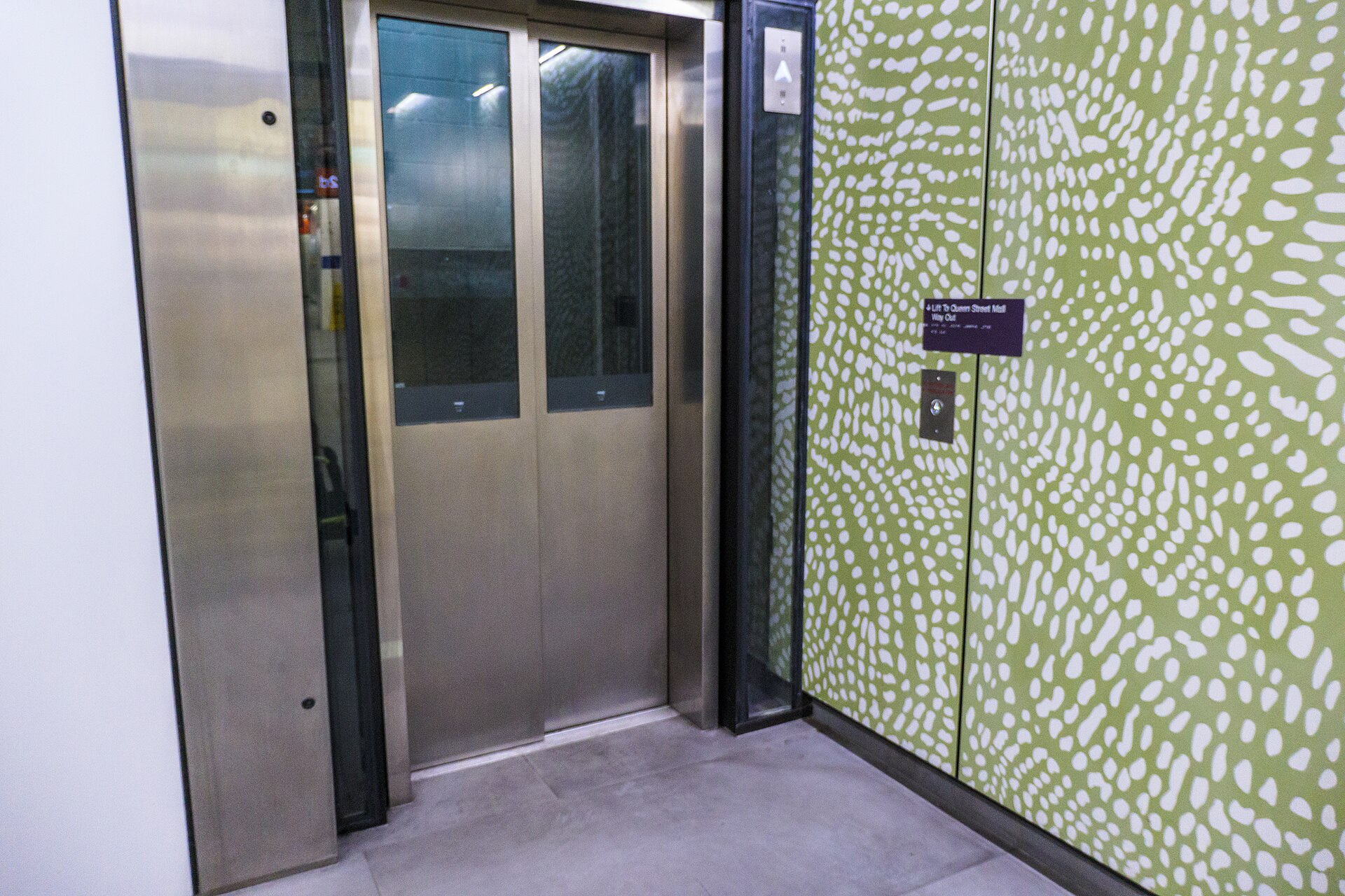 A lift on platform 2 at Queen Street bus station, Brisbane, 2024