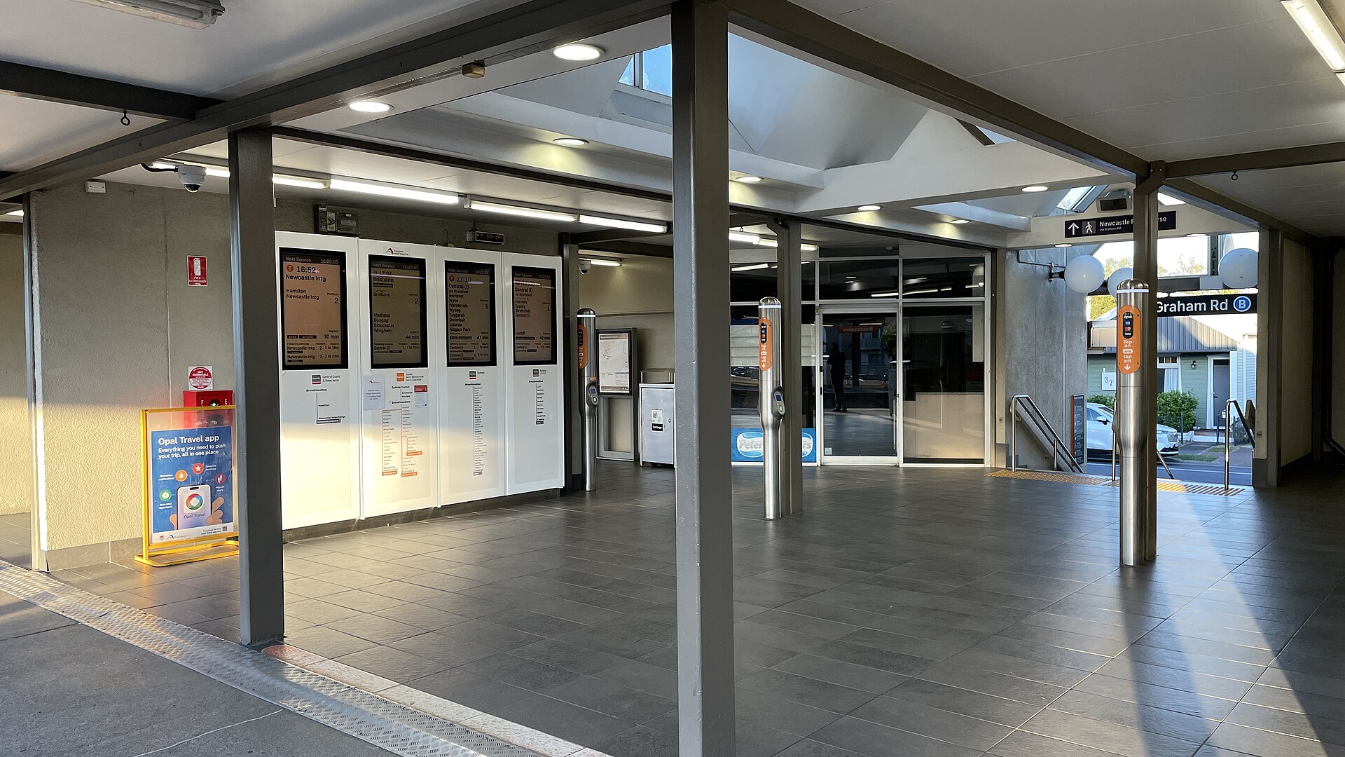 The concourse at Broadmeadow railway station, photographed in June 2025