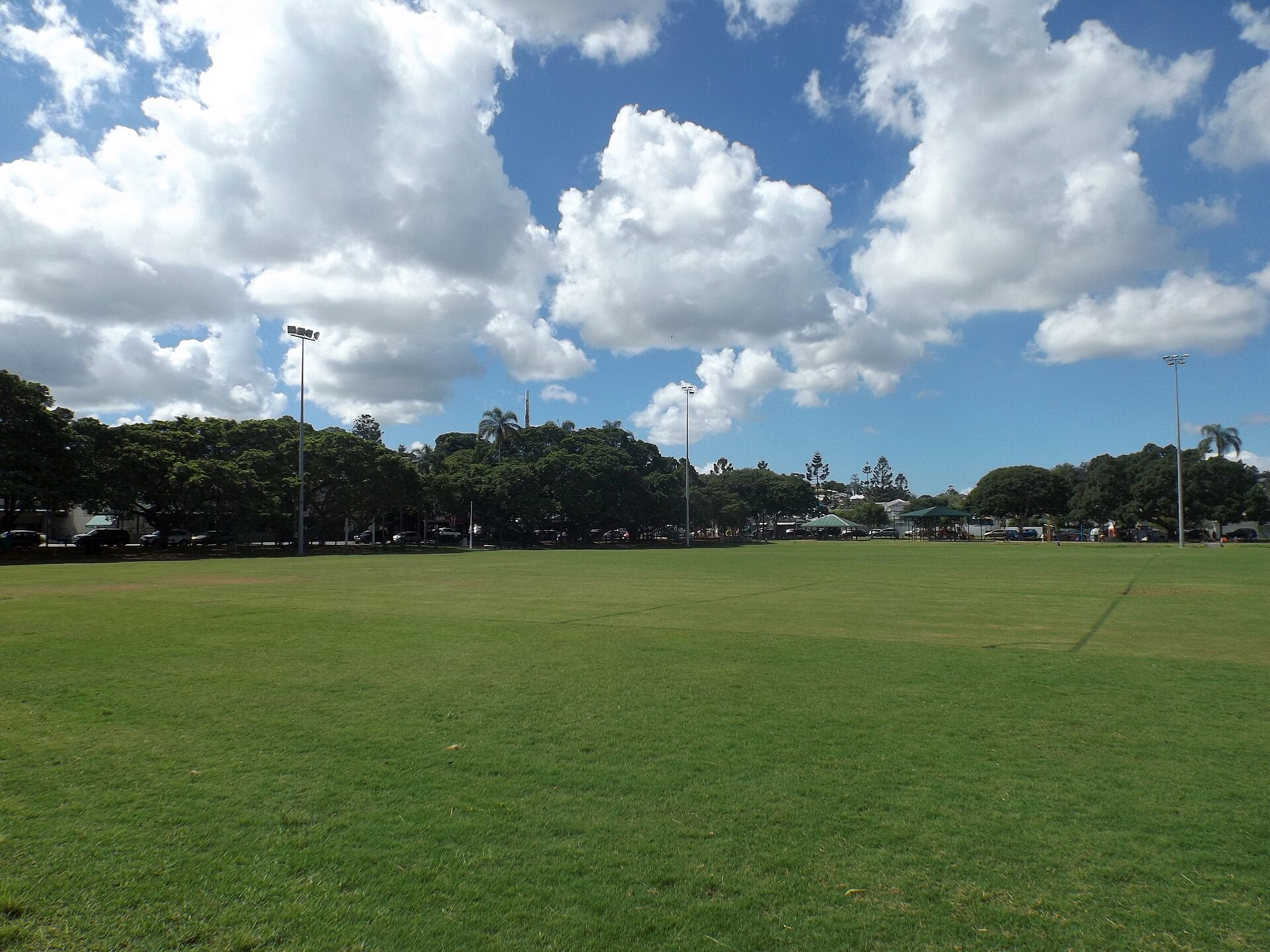 The open playing field at Bulimba Memorial Park