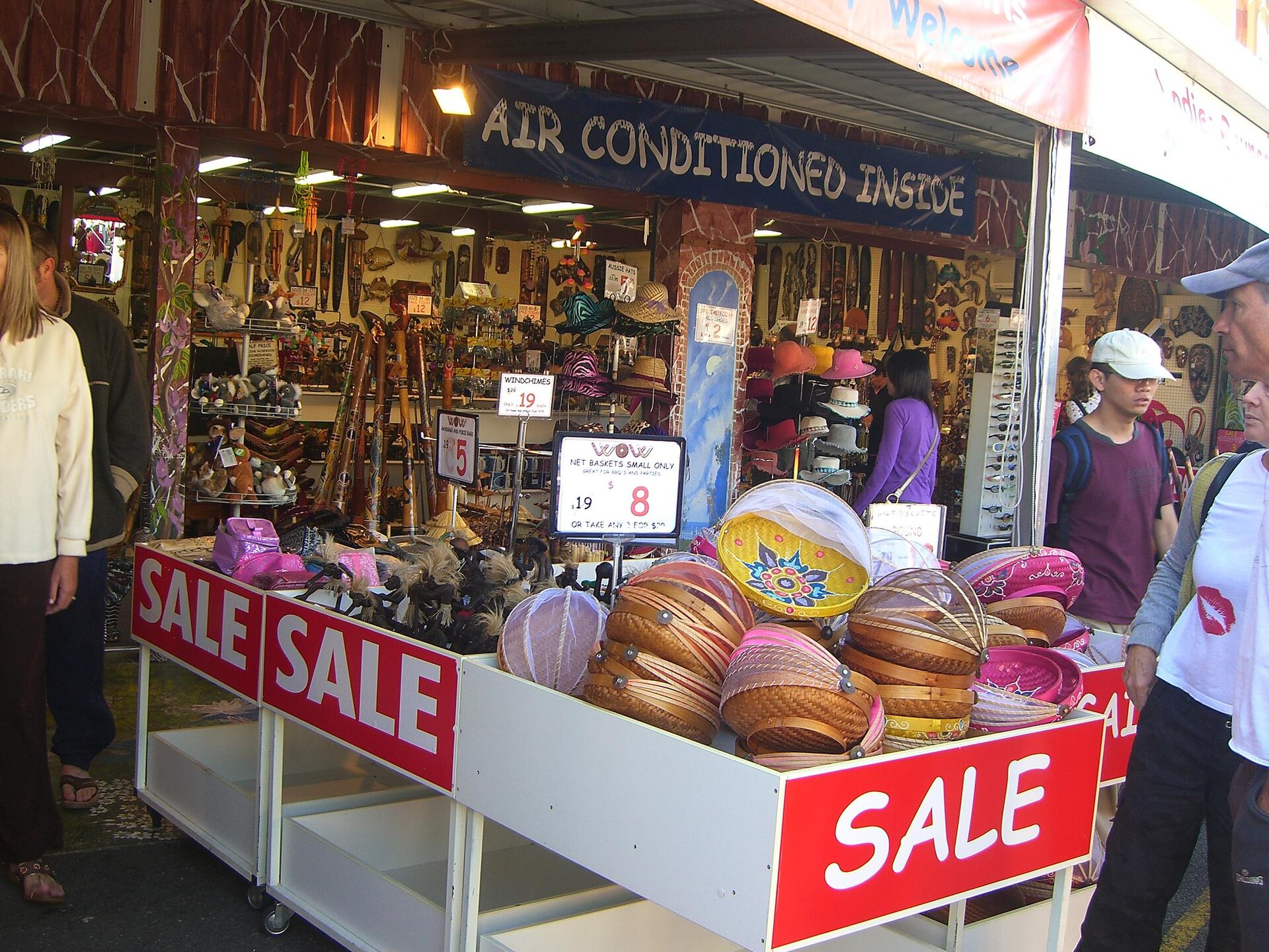 A craft and souvenir stall at Carrara Markets in 2008