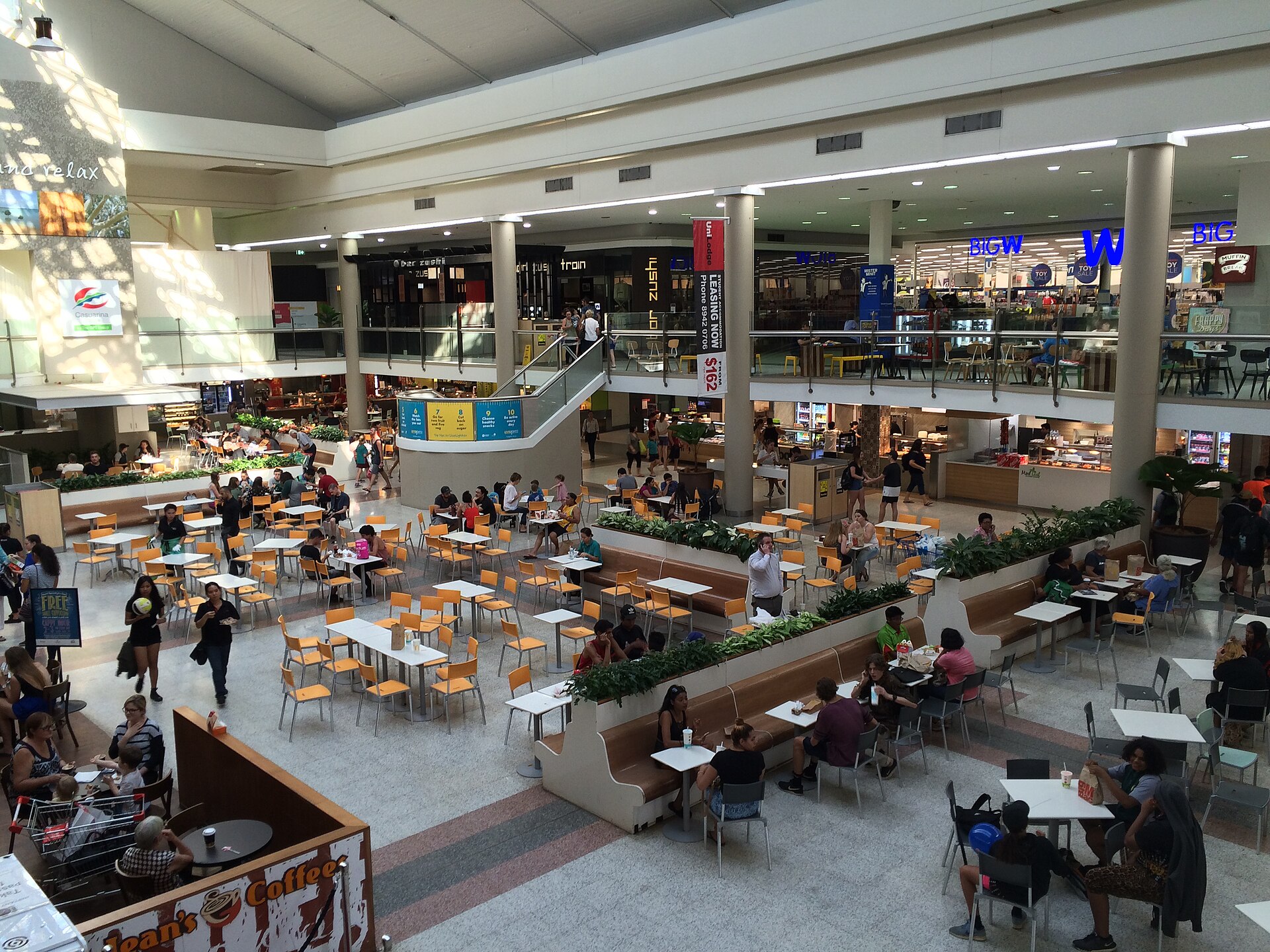 Another view of the food court at Casuarina Square, Darwin, photographed in June 2016