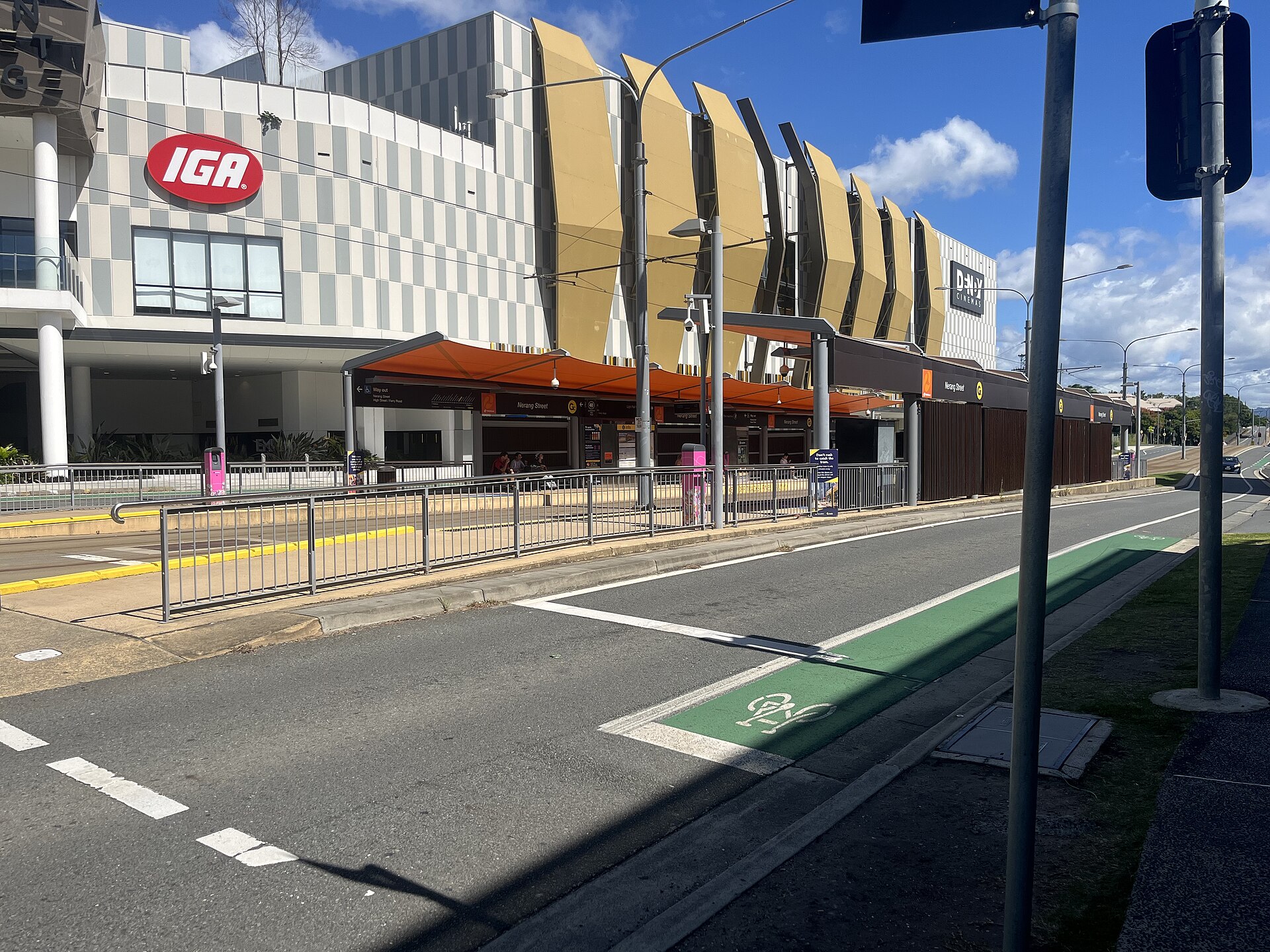 Nerang Street G:link station in Southport, the tram stop the centre lists as closest to Australia Fair