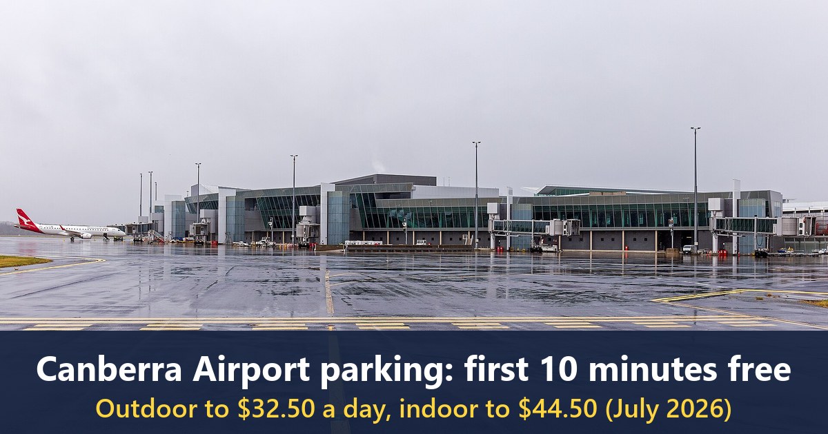 Canberra Airport terminal seen from the airside