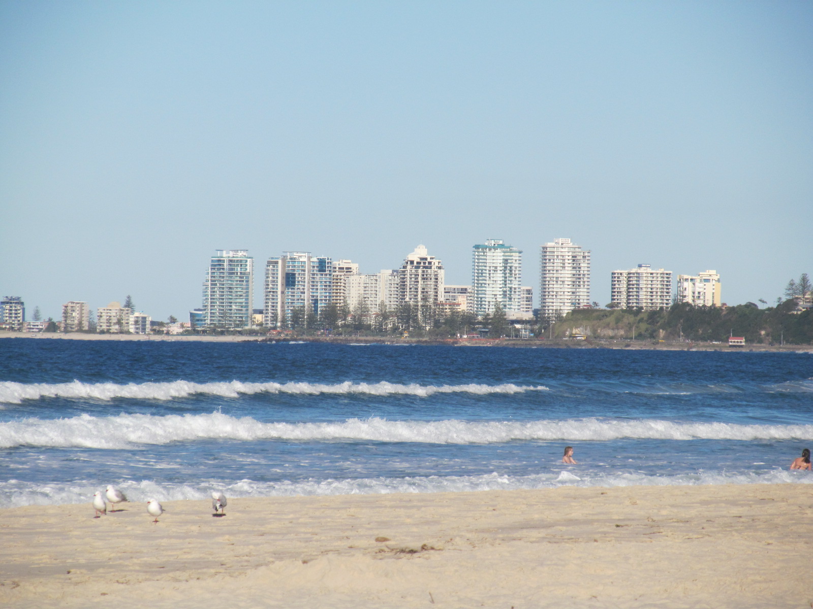 Apartment buildings in Coolangatta seen from Tugun Beach