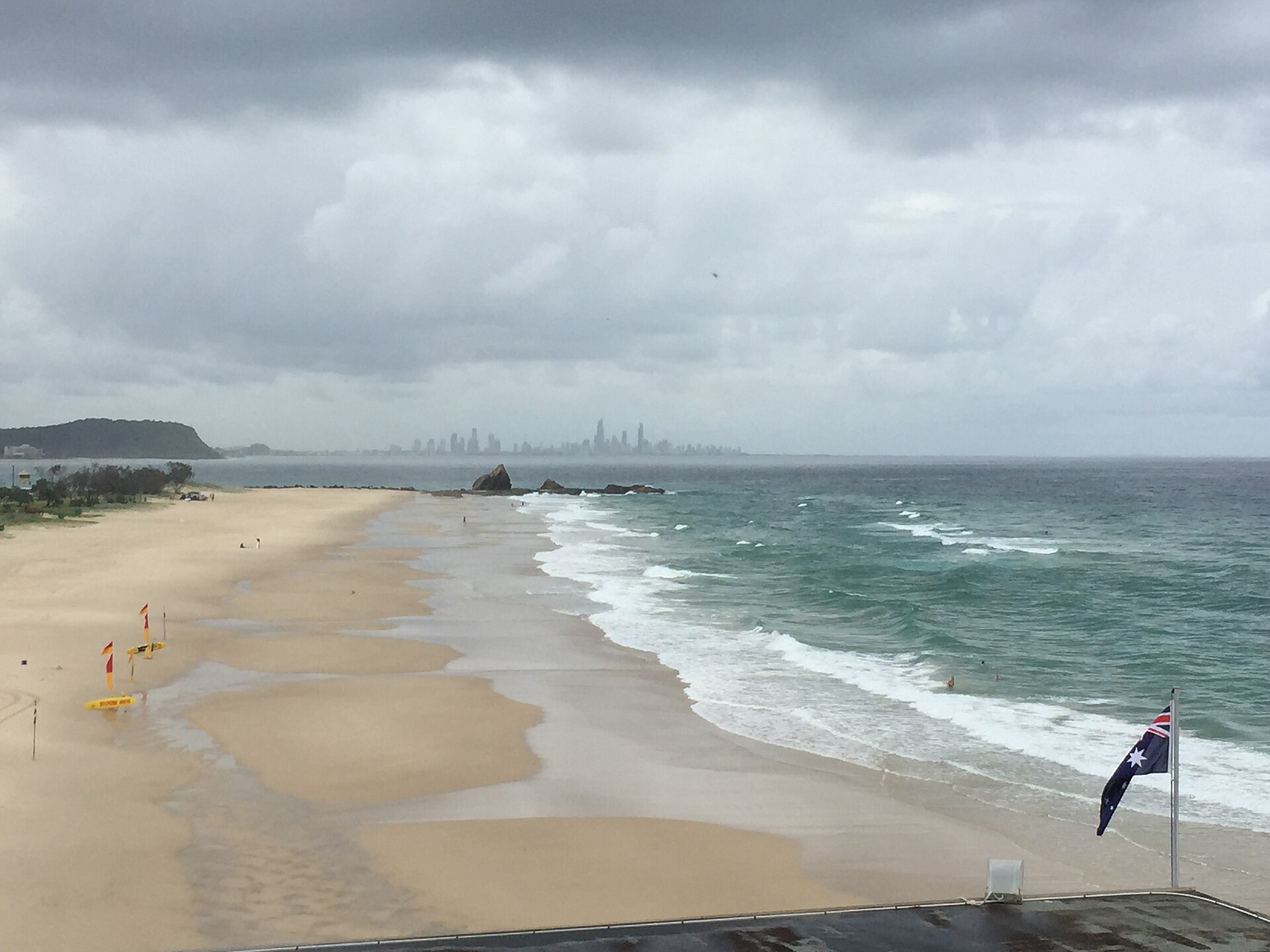 Currumbin Beach and the Gold Coast skyline in 2015