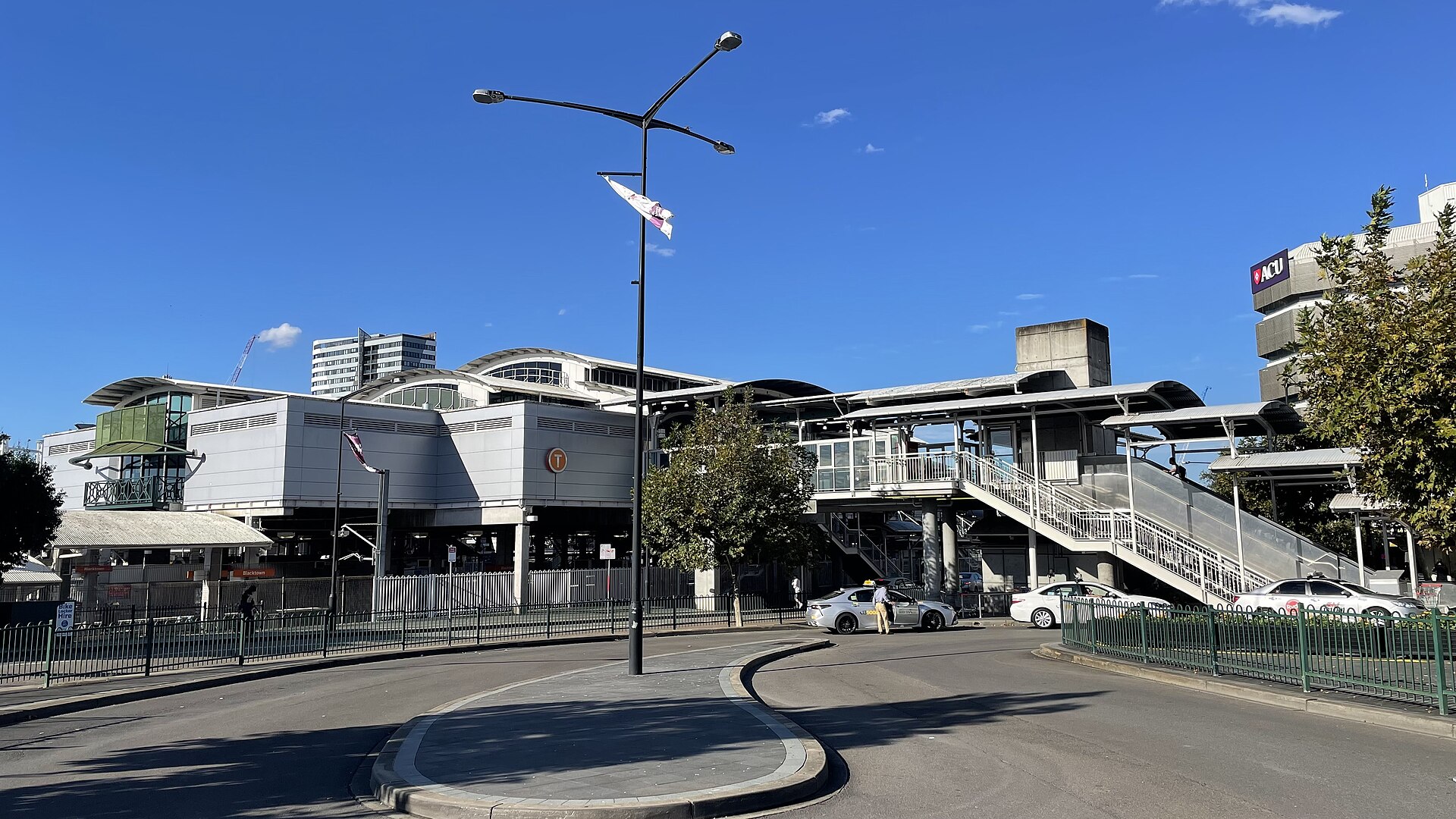 The exterior concourse of Blacktown railway station