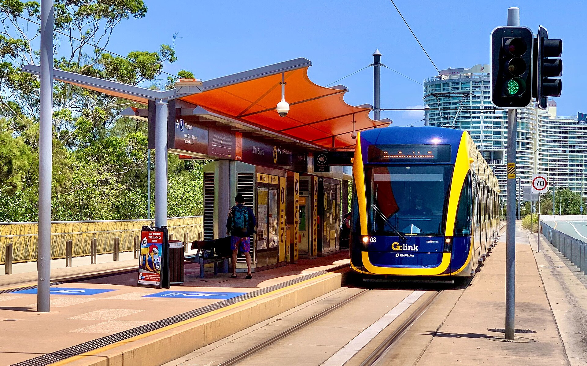 G:link tram at Main Beach station