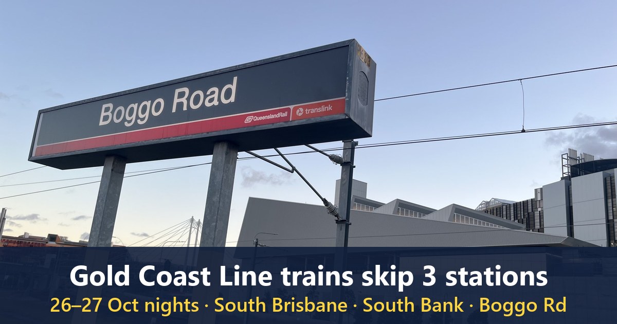 Boggo Road station sign beside the Cross River Rail station building