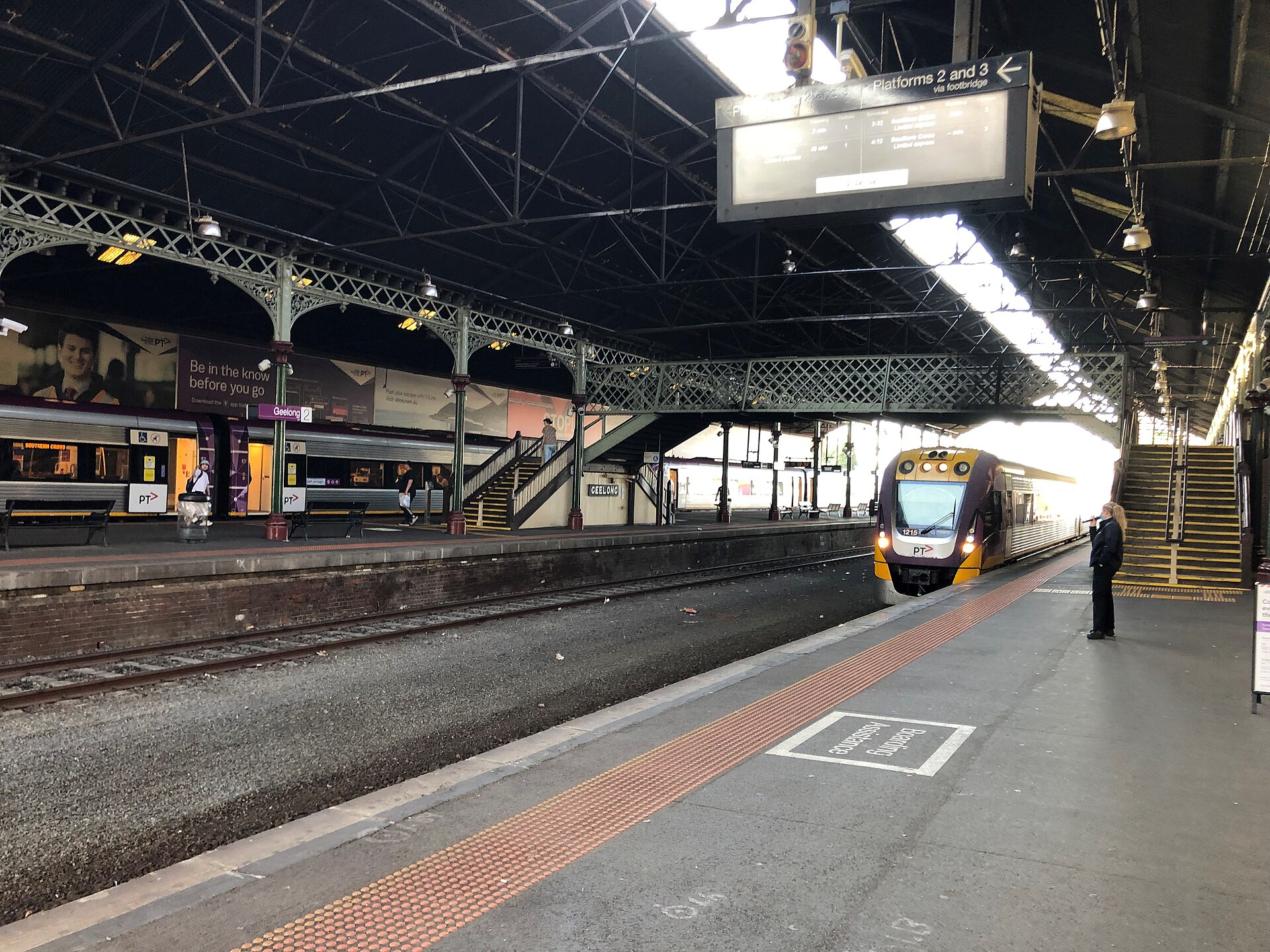 A V/Line VLocity train at Geelong Station, April 2022
