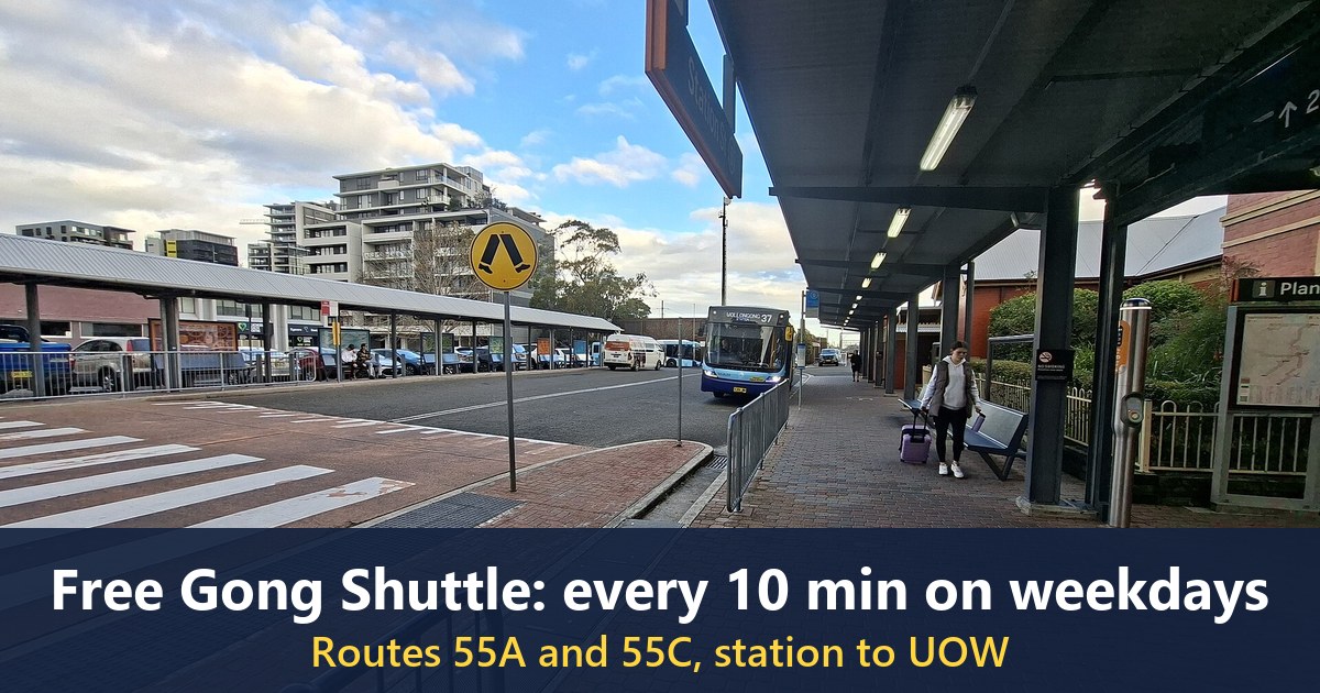 Bus stop on the eastern side of Wollongong railway station