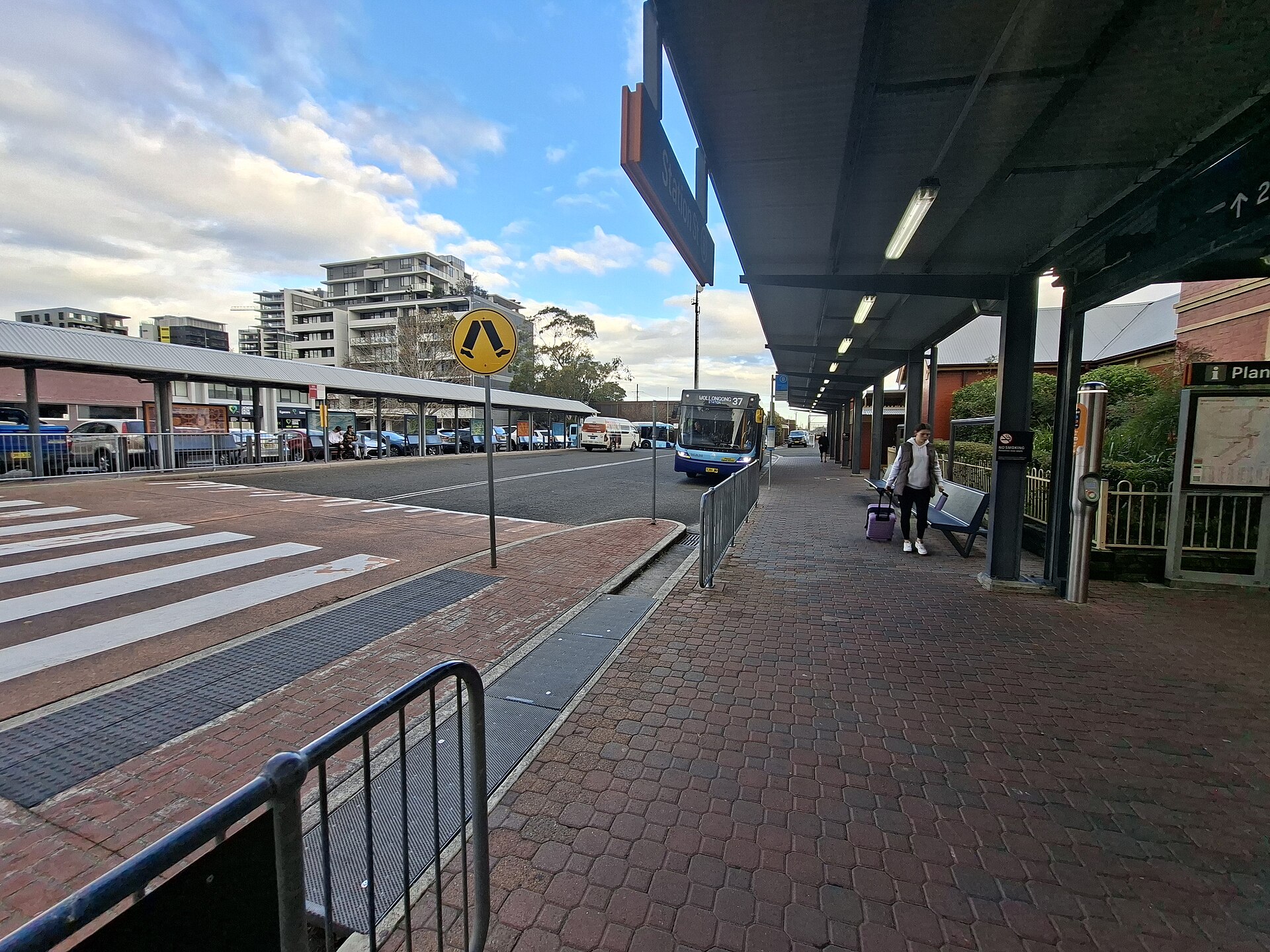 Bus stop on the eastern side of Wollongong railway station
