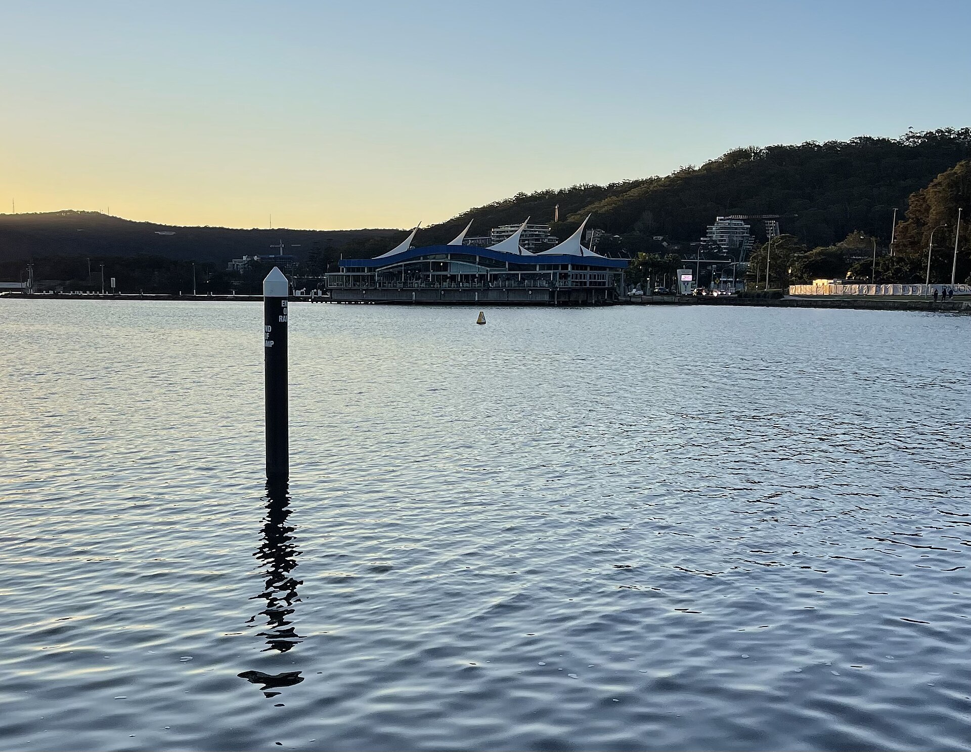 Gosford waterfront at sunset on the Central Coast