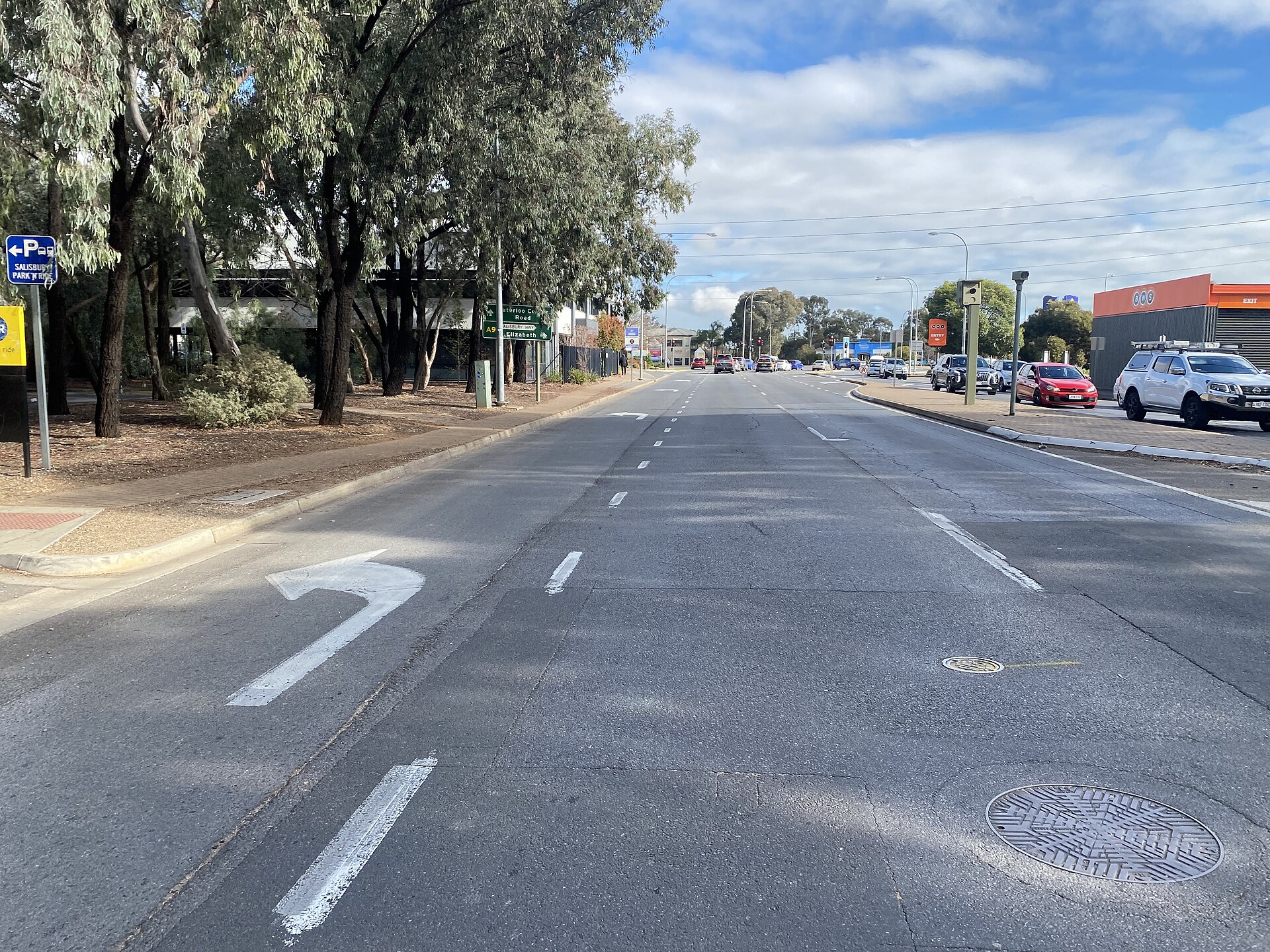 Park Terrace in Salisbury, South Australia, looking along the road