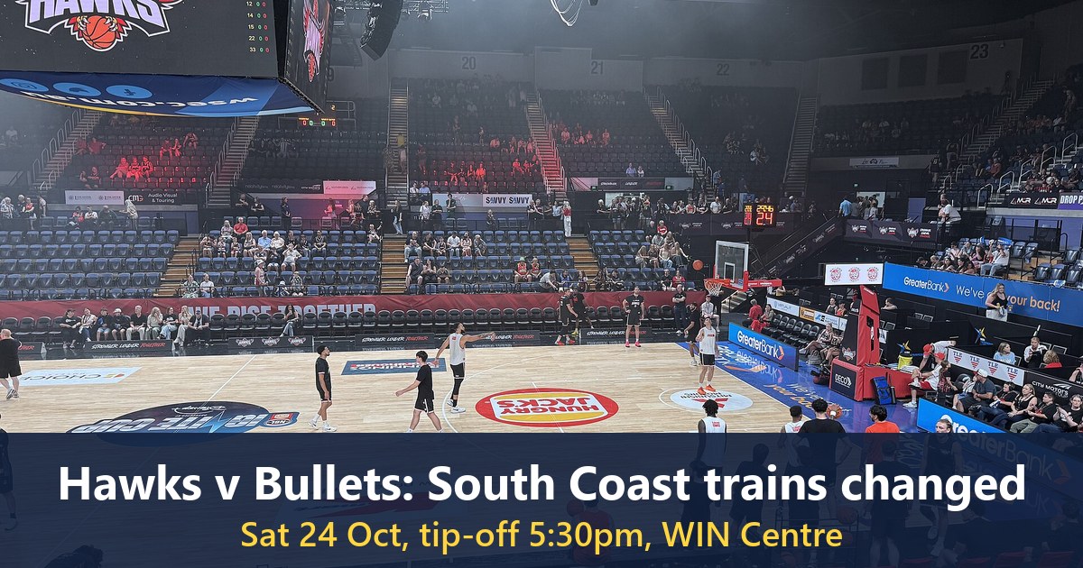Illawarra Hawks pre-game at WIN Entertainment Centre, December 2025