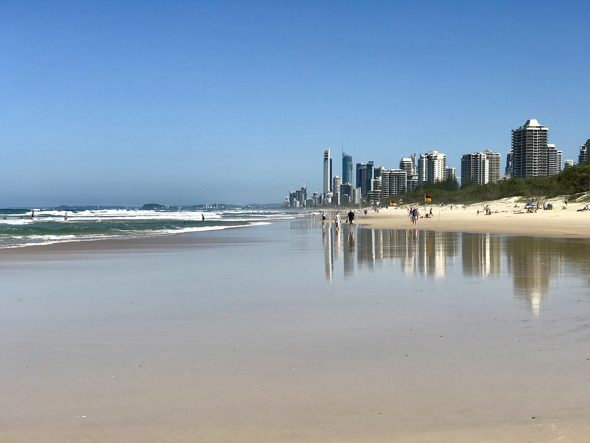 Surfers Paradise seen from Sheraton Mirage beach, Main Beach, Queensland