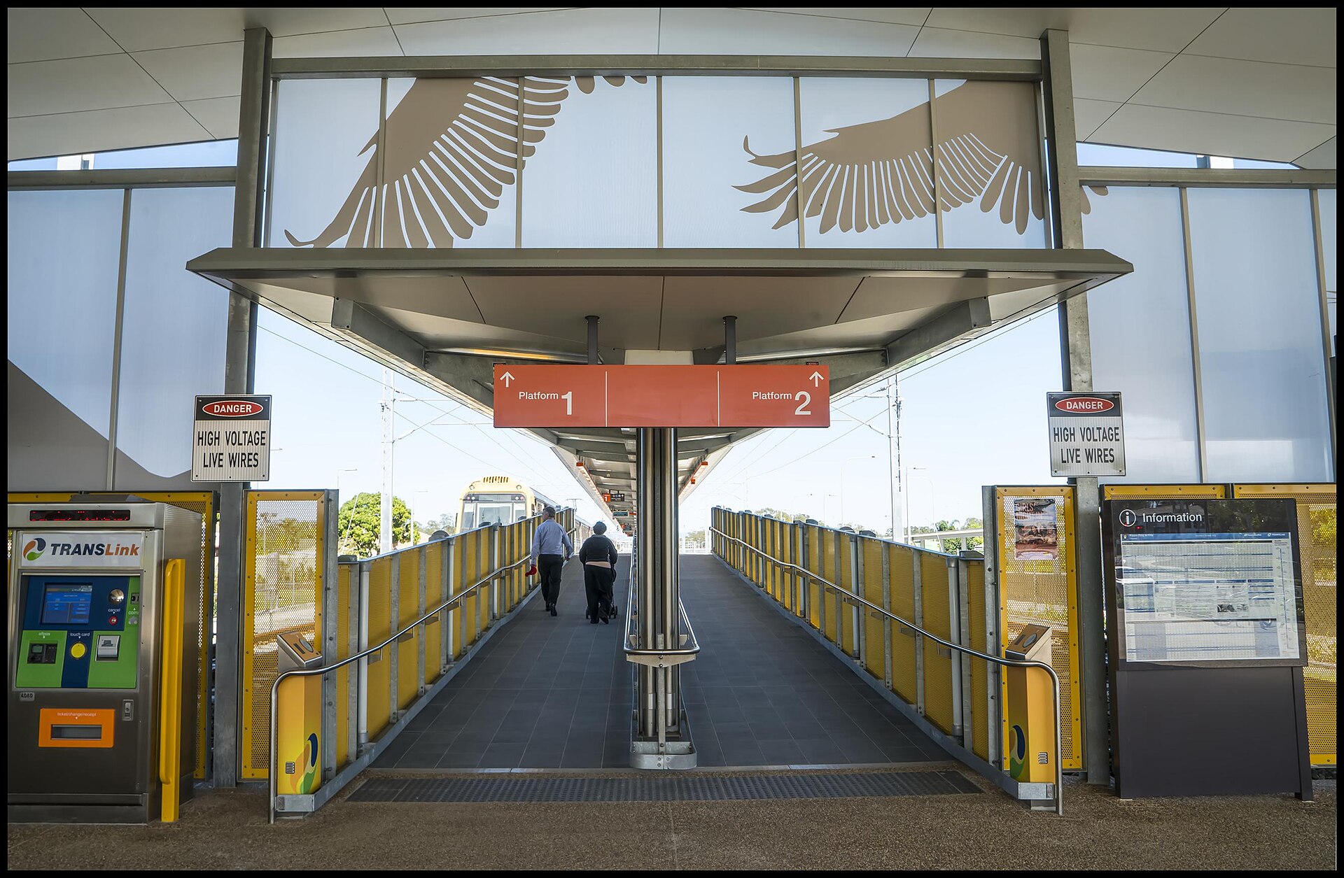 Entrance to the Kippa-Ring station platform, the terminus of the Redcliffe Peninsula line