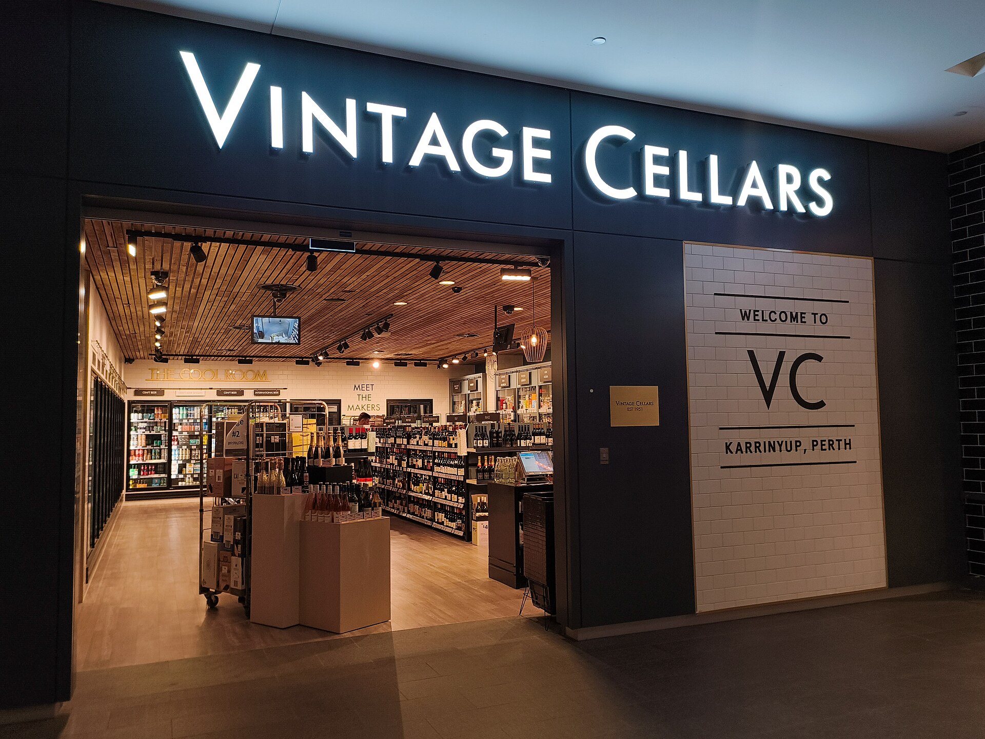 The Vintage Cellars store front at Karrinyup Shopping Centre, Western Australia