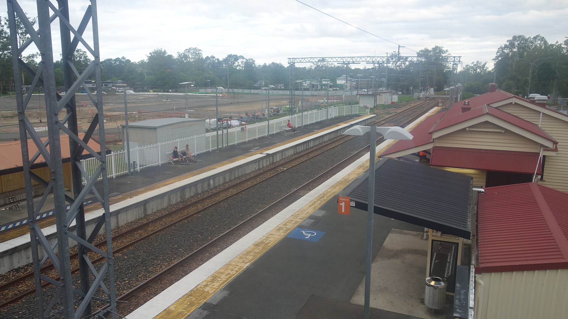 The platforms of Landsborough station, photographed in January 2023