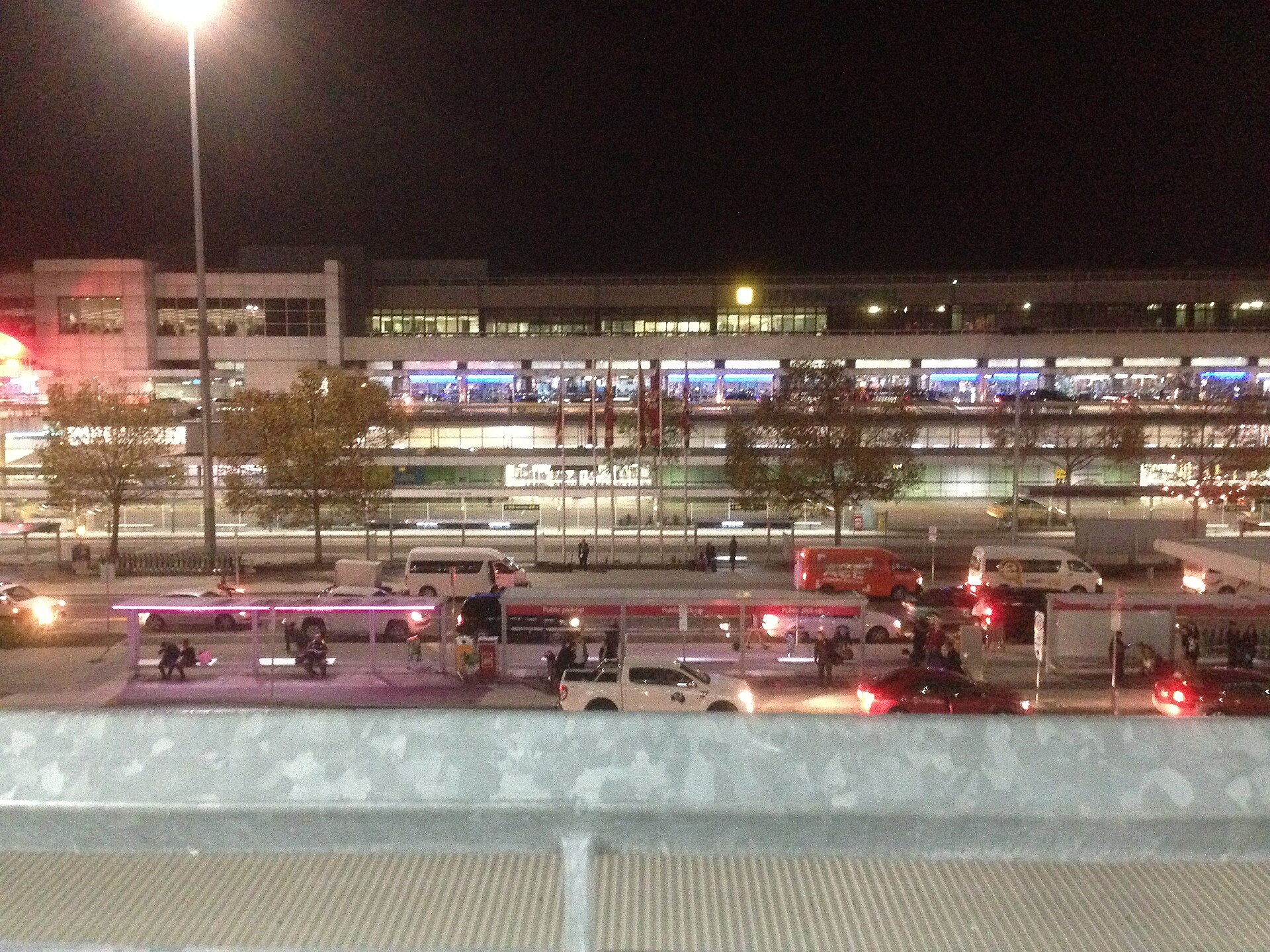 The Melbourne Airport terminal exterior seen from the multi-level car park in 2015