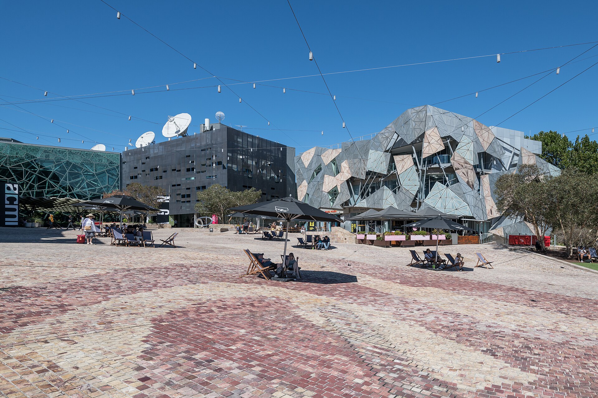 Fed Square in Melbourne seen from the west