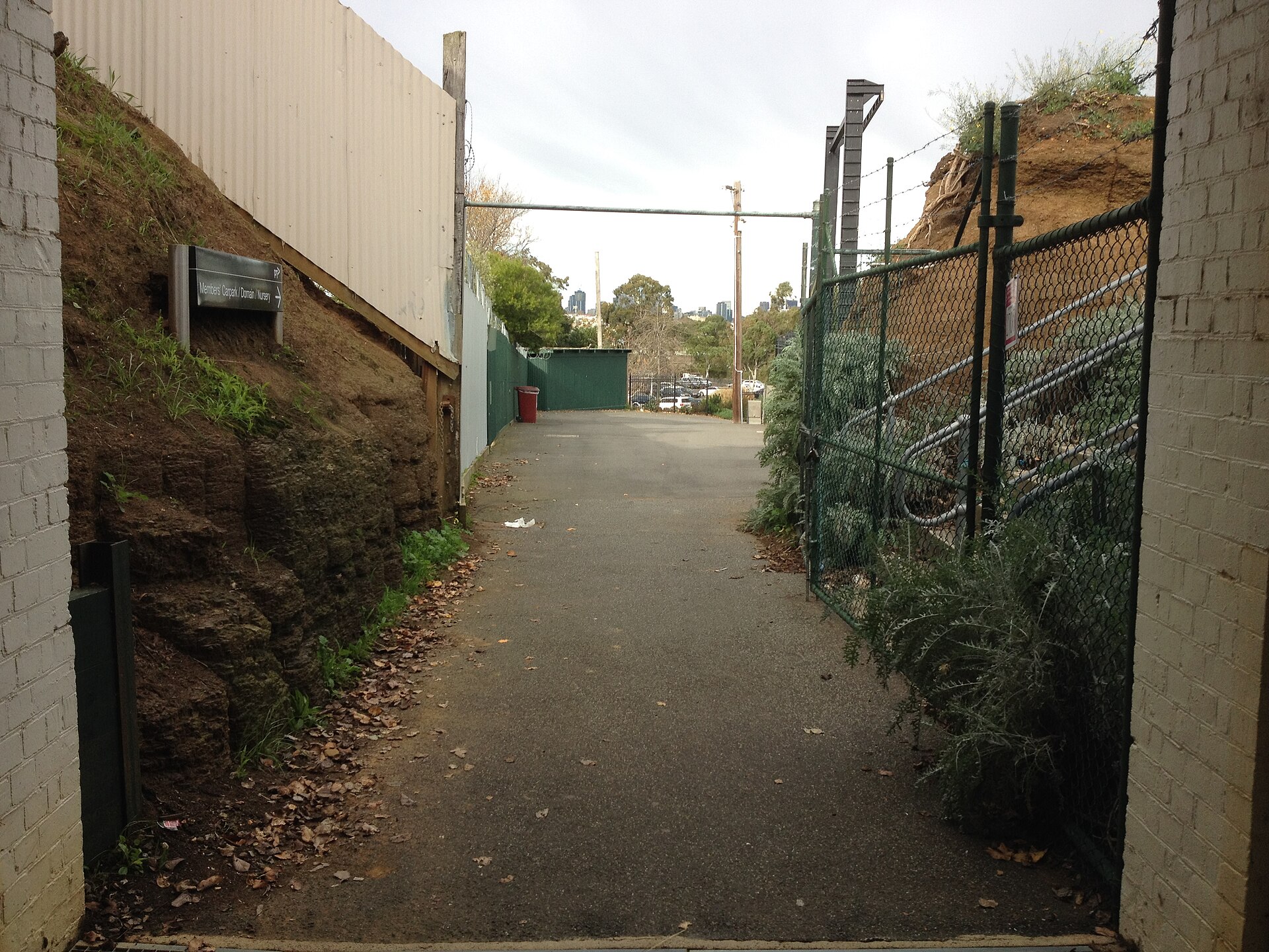 The underpass between Flemington Racecourse and the Showgrounds, photographed in 2014