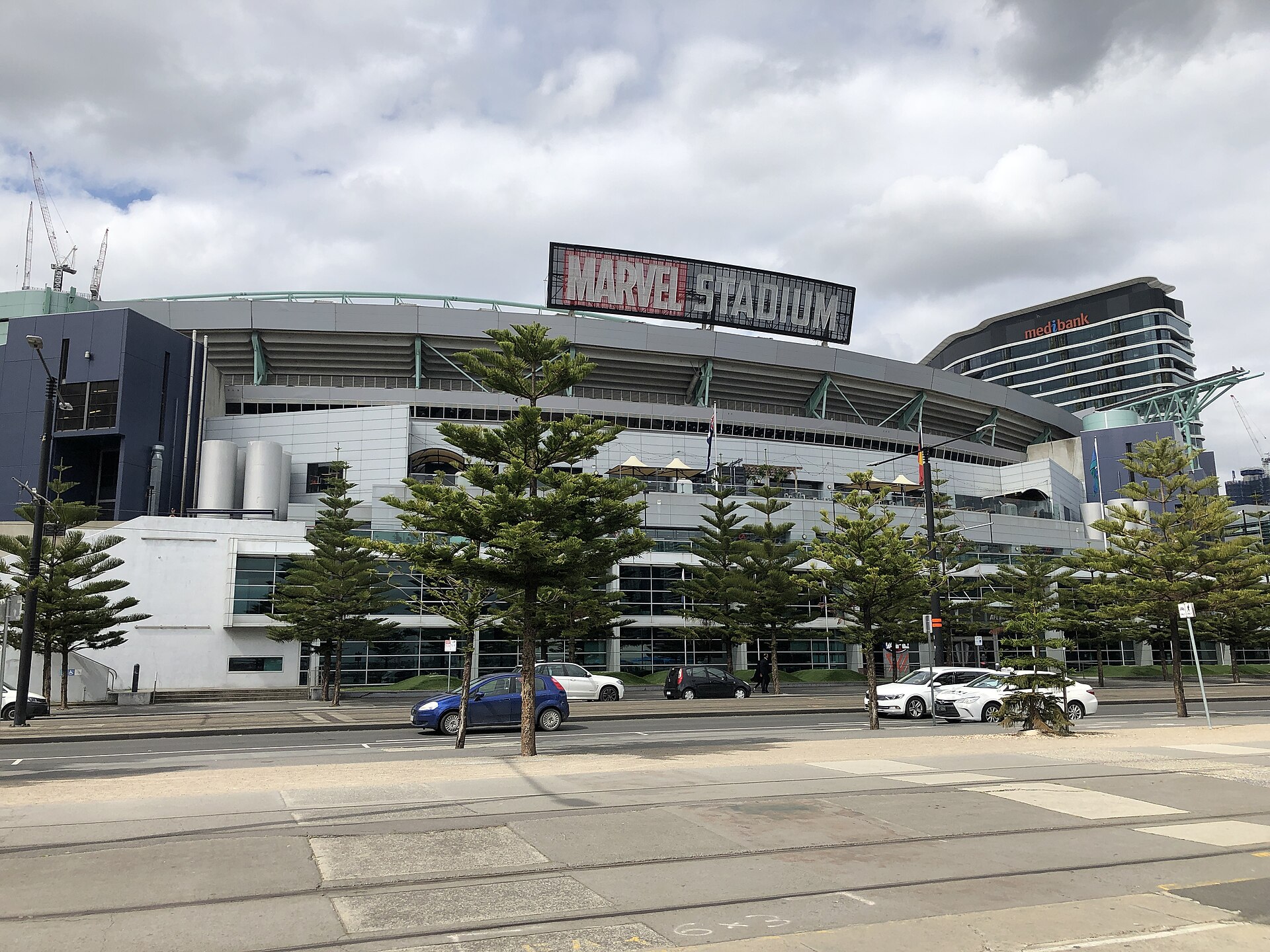 Marvel Stadium from the west in 2019