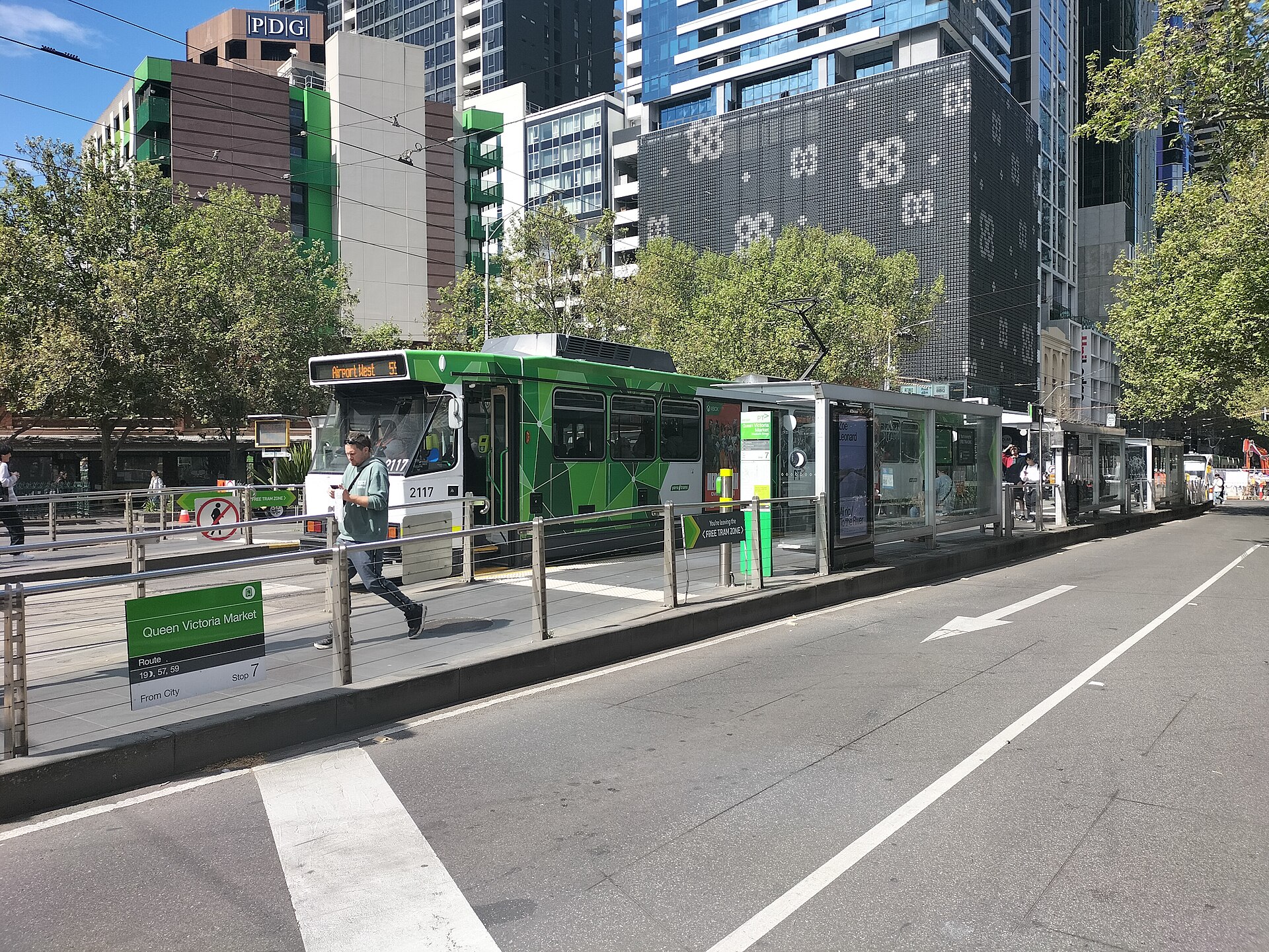 The Queen Victoria Market / Elizabeth Street tram stop in Melbourne
