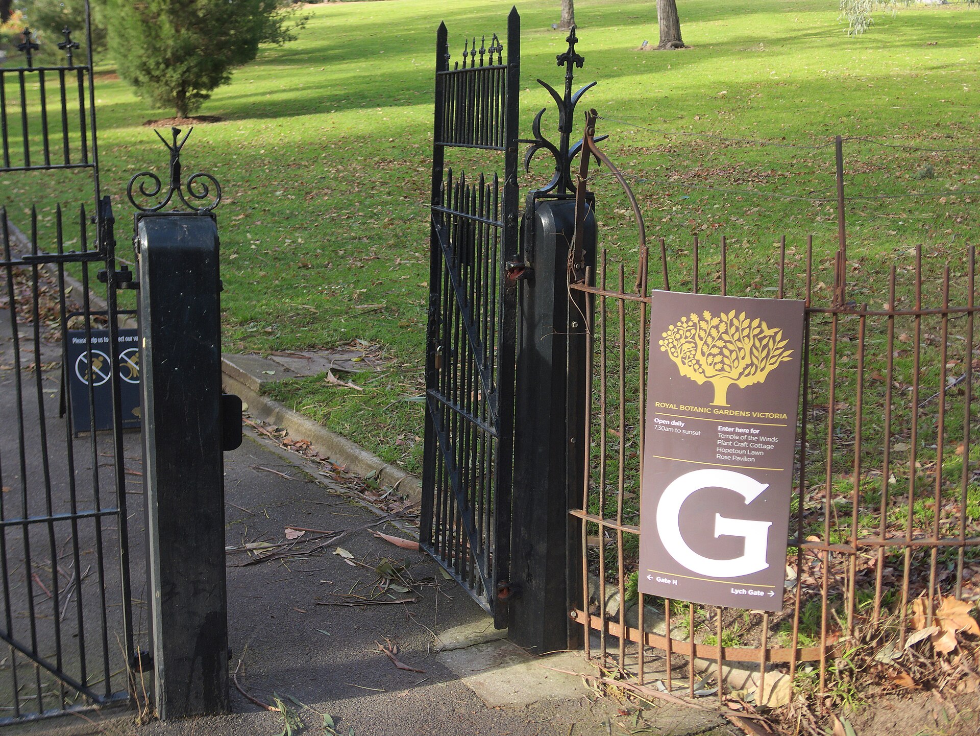 Gate G of the Royal Botanic Gardens Melbourne