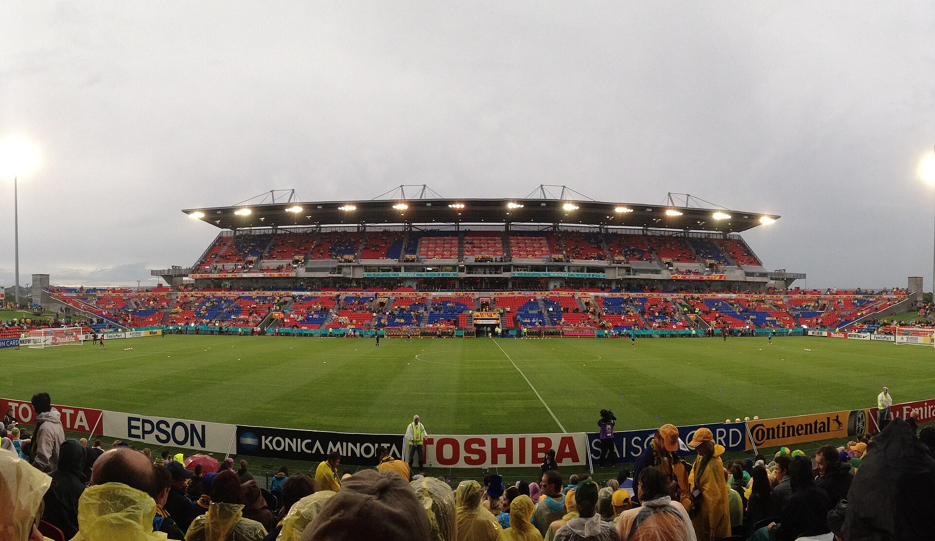Hunter Stadium in Newcastle in daytime during the 2015 AFC Asian Cup semi-final