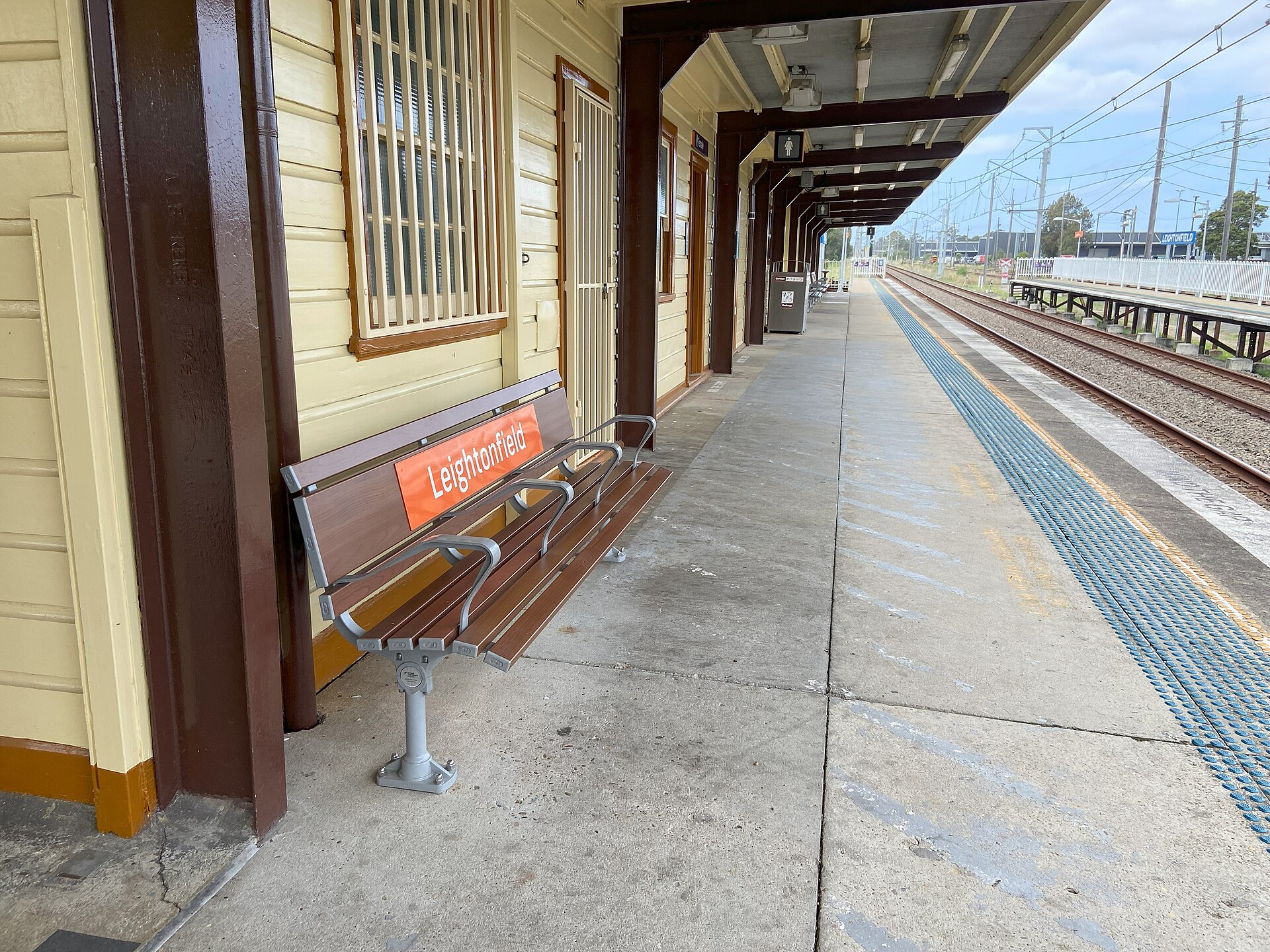 Platform 1 at Leightonfield railway station, taken in October 2024