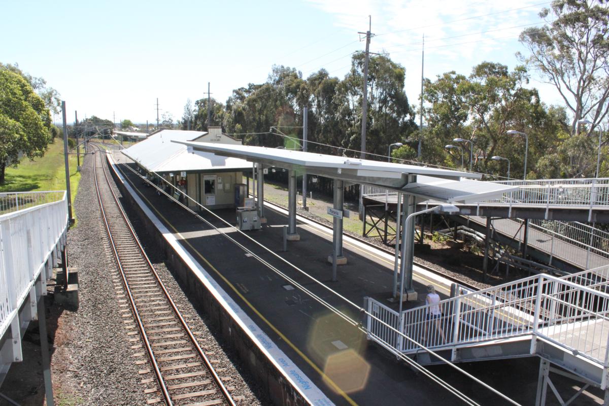 Panania railway station seen from the footbridge, 2012