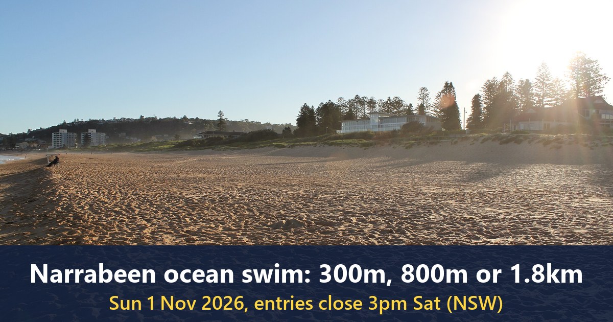 Narrabeen Beach at sunrise (photo: Jeremy from Sydney, Australia, text added)