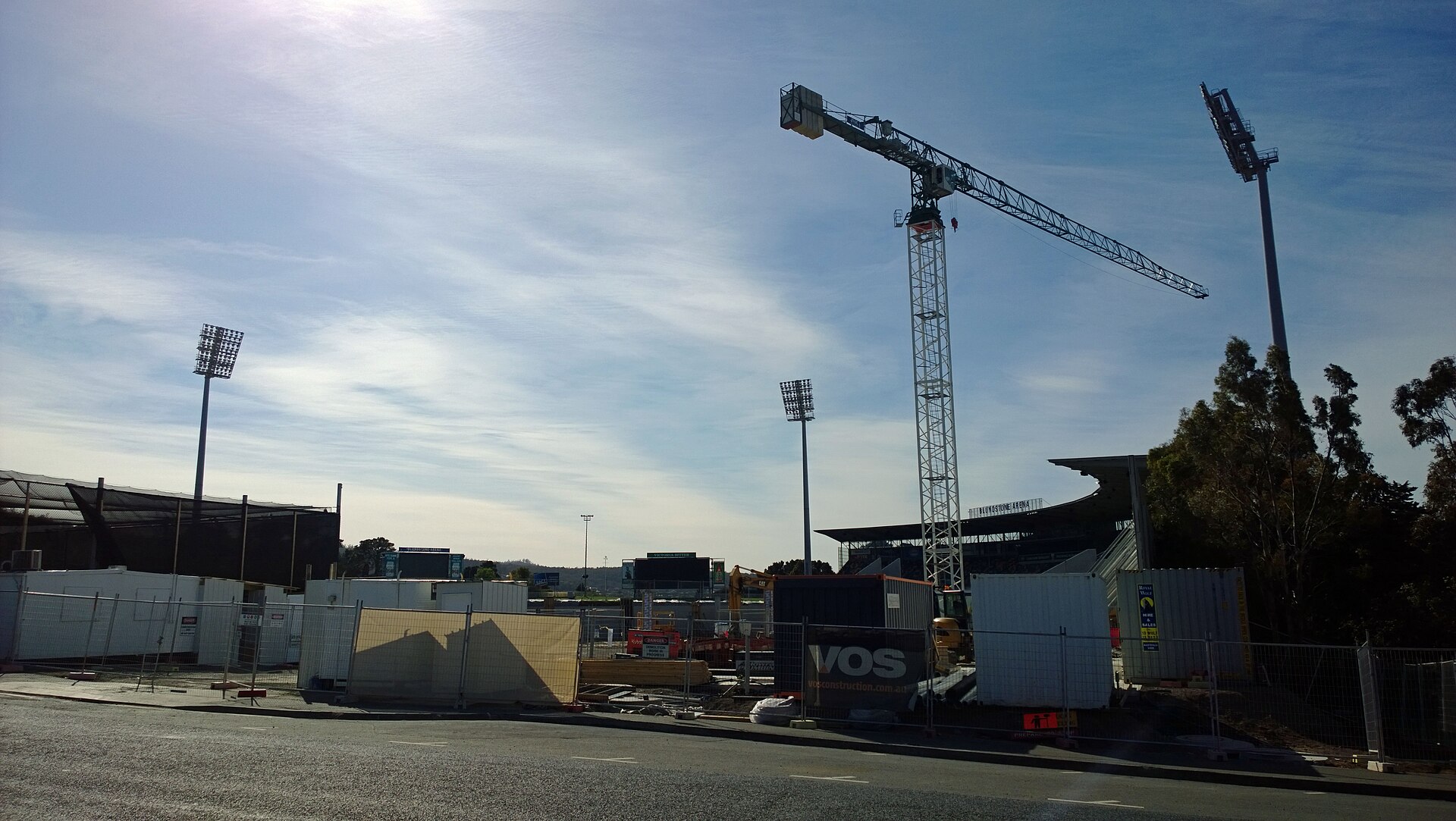 A new grandstand under construction at Blundstone Arena in Bellerive