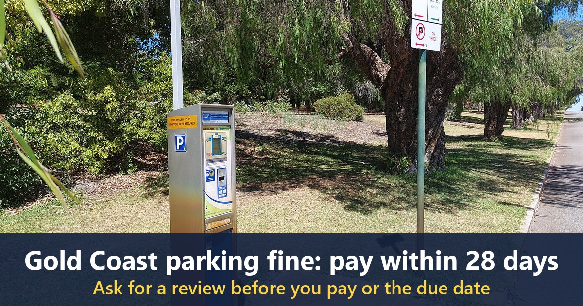 A parking ticket machine in Kings Park Road, West Perth (photographed in 2023, not on the Gold Coast)