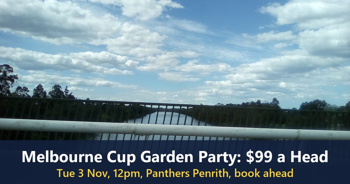 The Nepean River seen from a bridge at Penrith, NSW (text added)