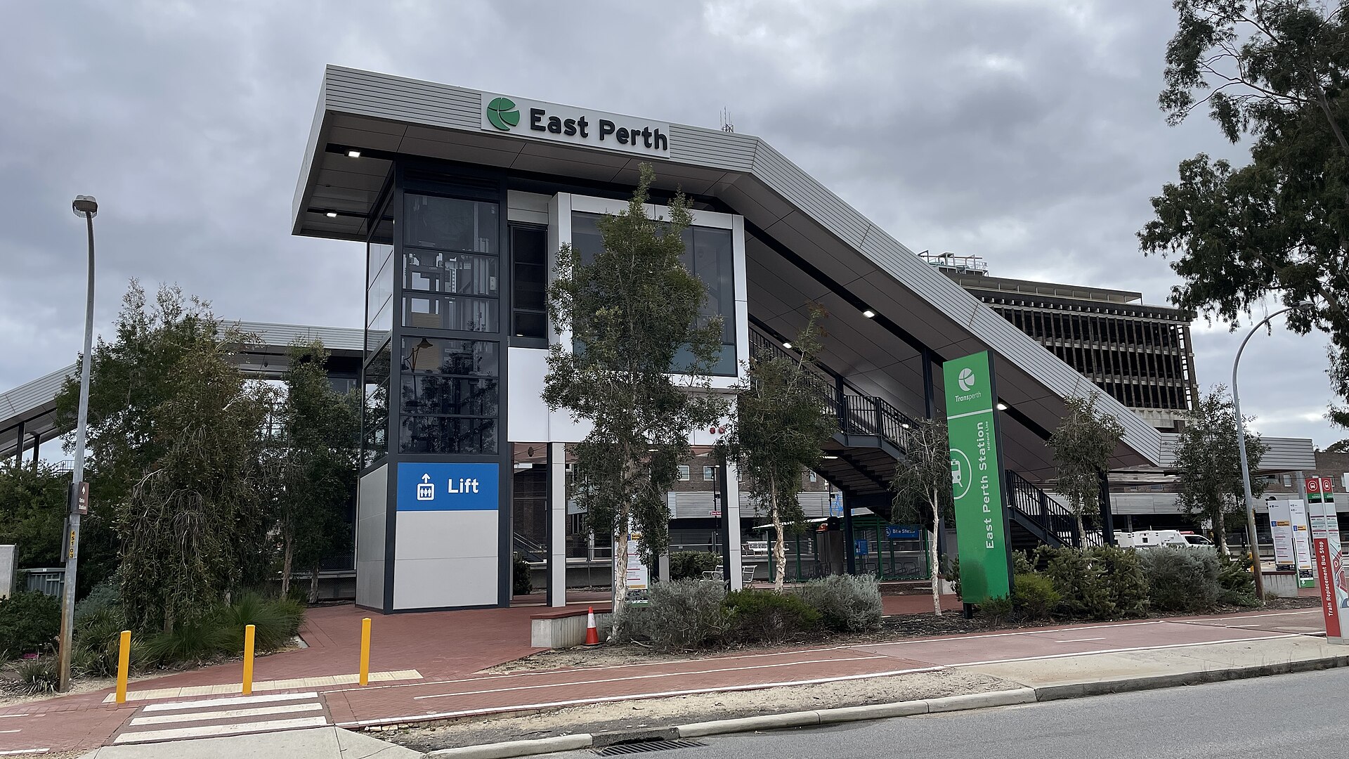 East Perth Railway Station entrance, July 2025