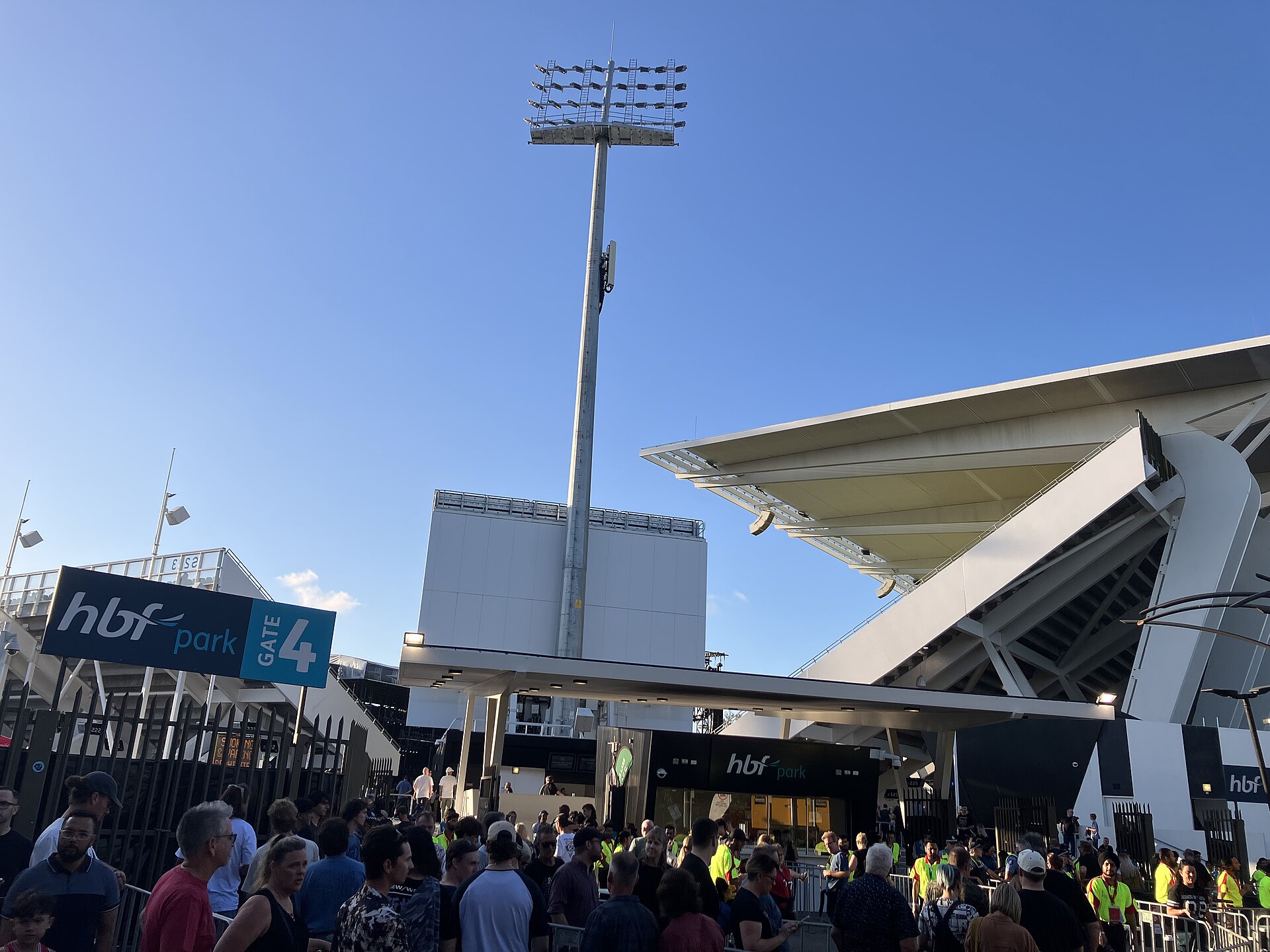 HBF Park seen from the stands during a concert, 29 November 2023