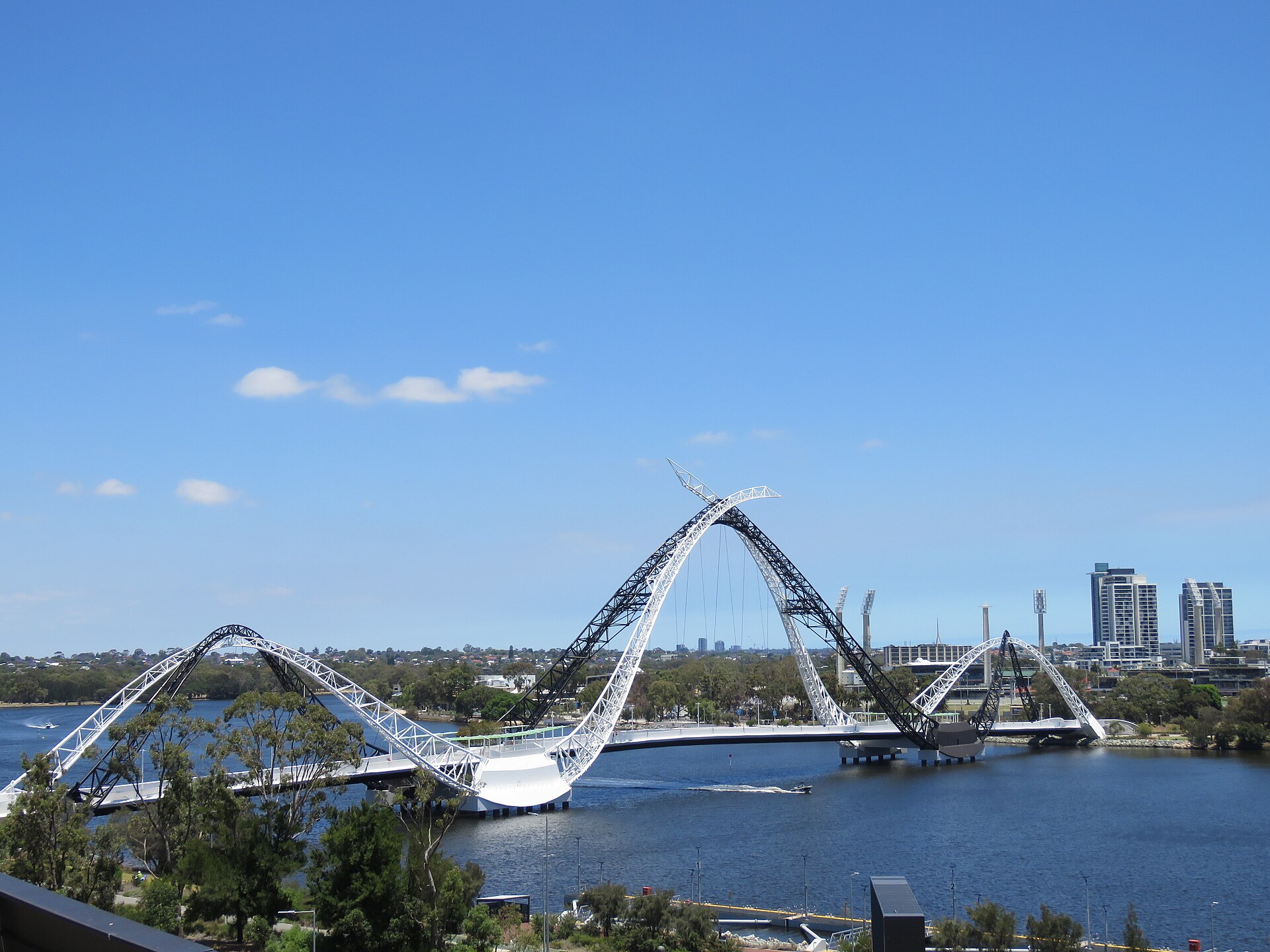 Matagarup Bridge seen from Perth Stadium, December 2022