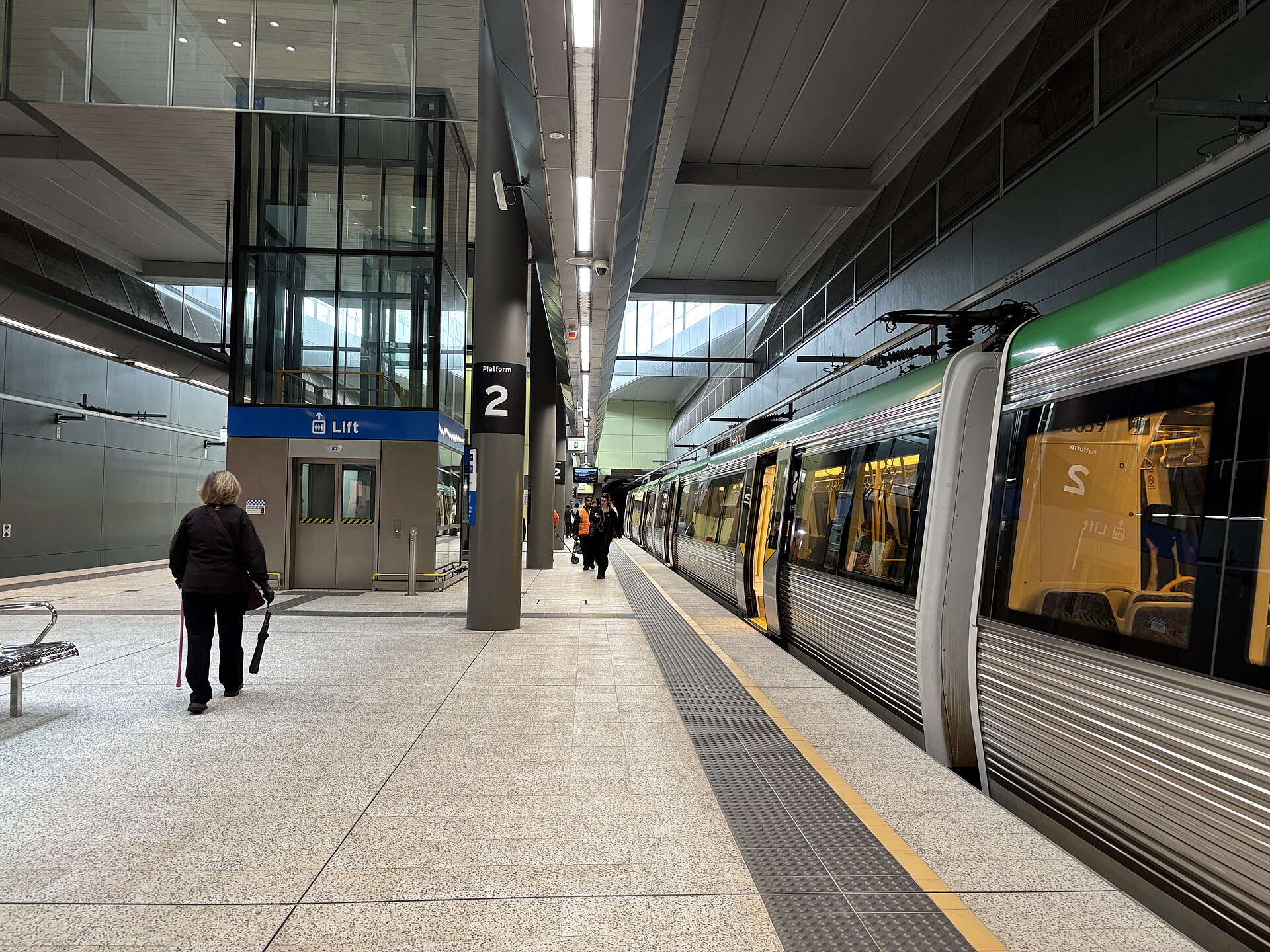 The platforms of Redcliffe railway station, September 2025