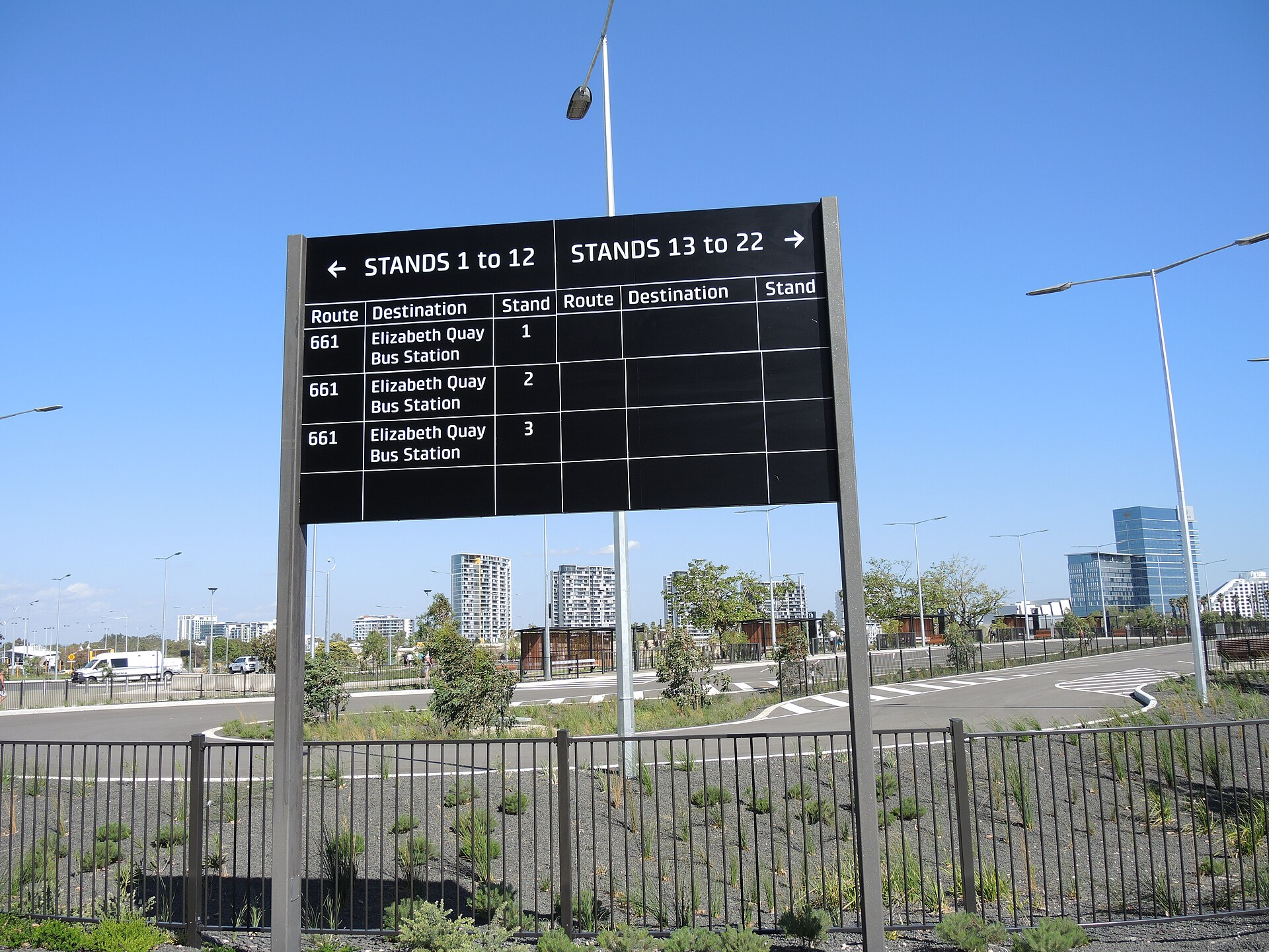 Perth Stadium Bus Station at the stadium open day, January 2018