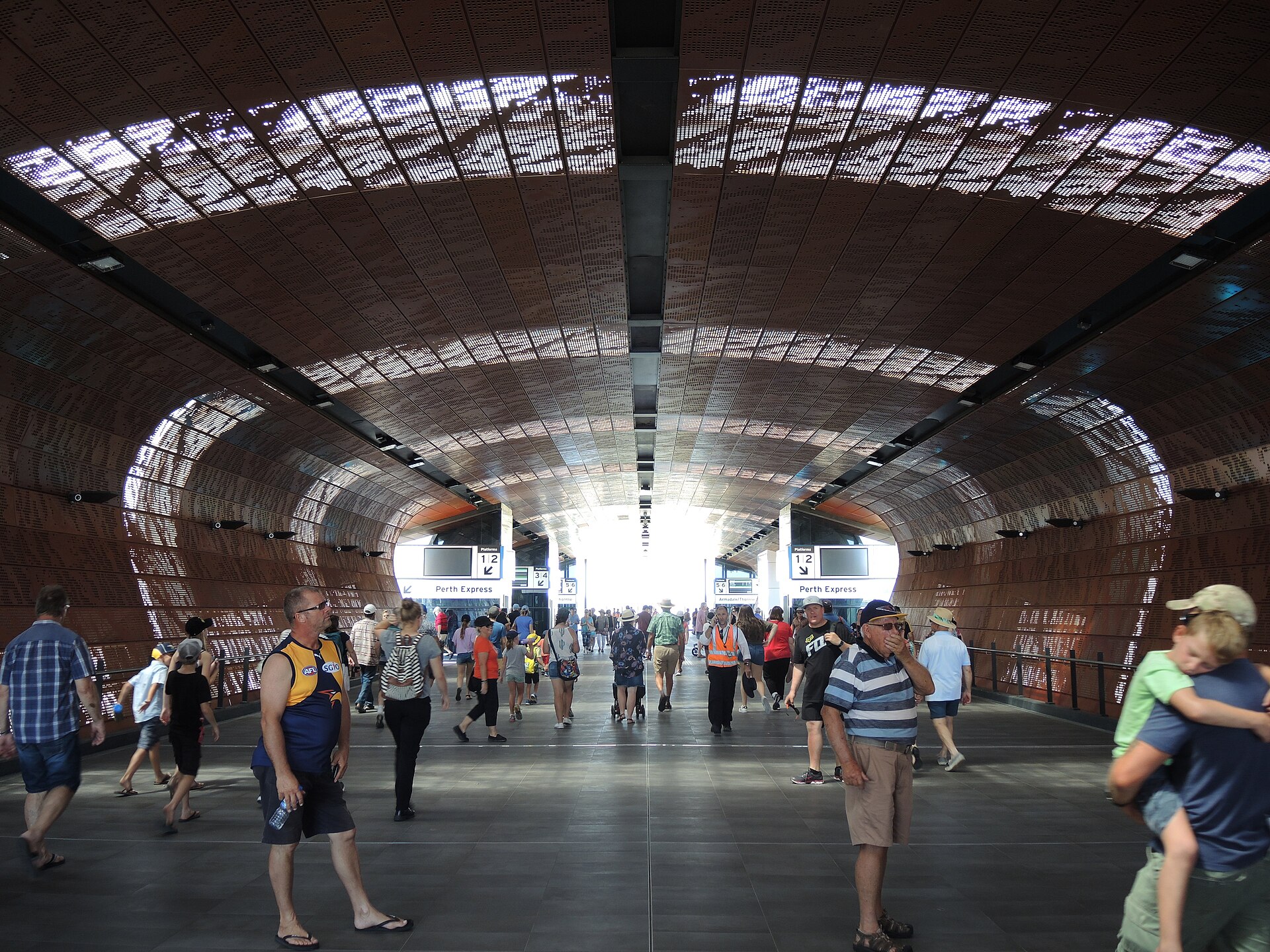 Perth Stadium station at the stadium open day, January 2018