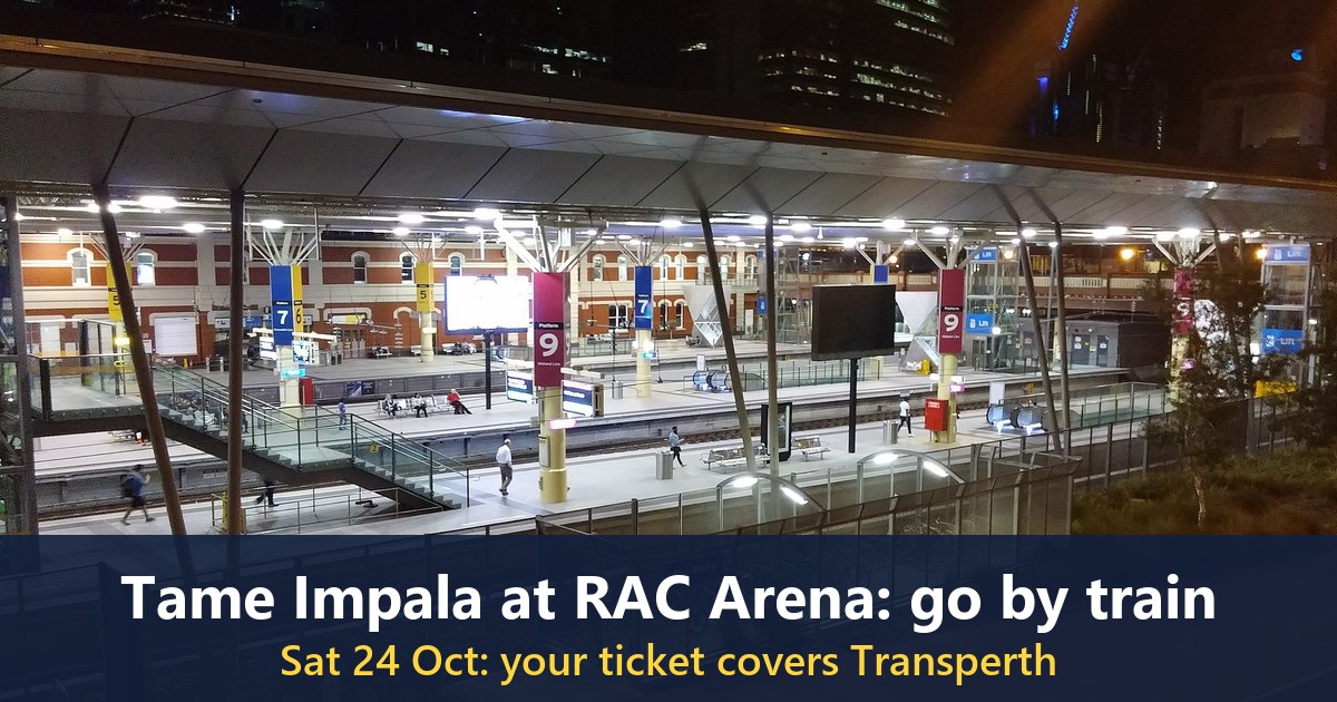 Perth railway station at night