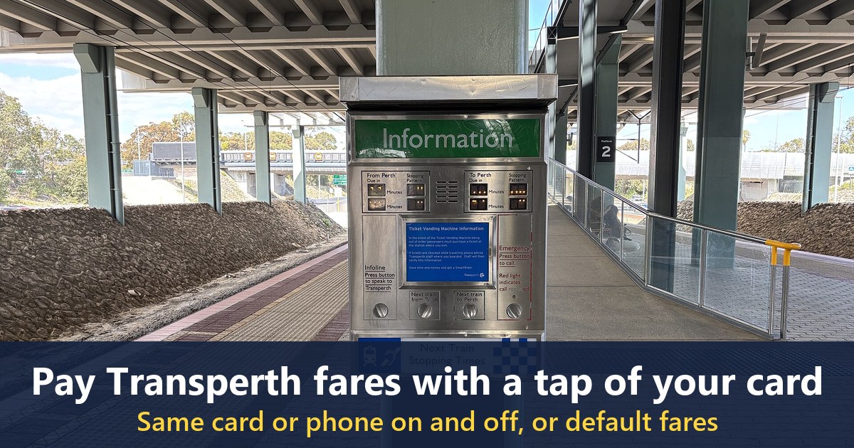 An information machine at Warwick railway station, September 2025